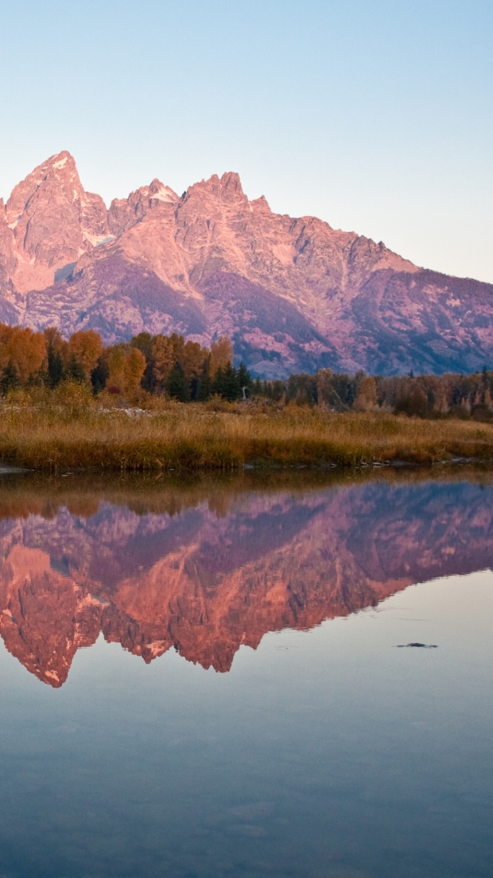 Обои Гранд титон, Джексон хоул, отражение, природа, горный рельеф в разрешении 720x1280