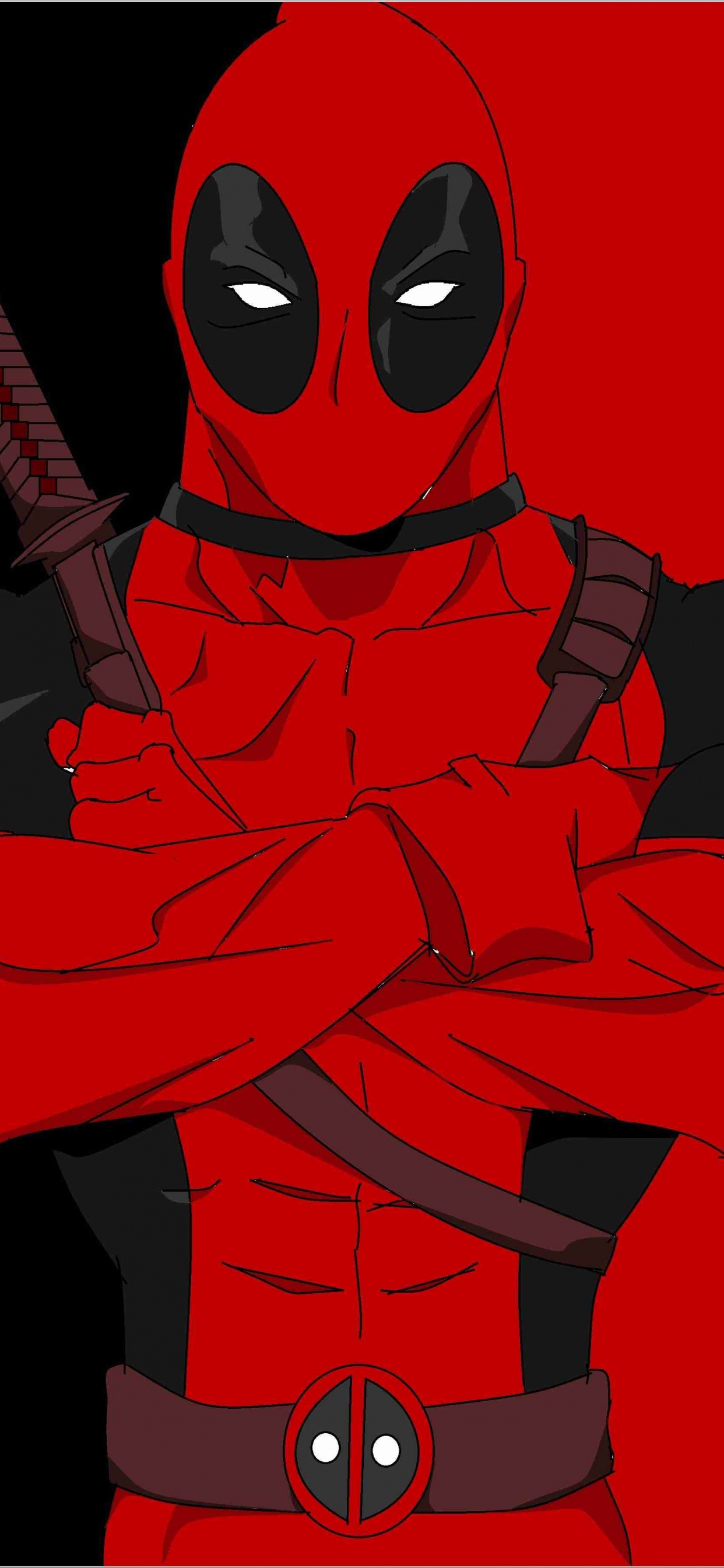 Обои дэдпул, супергерой, красный цвет, суперзлодей, сверхъестественное существо в разрешении 1242x2688