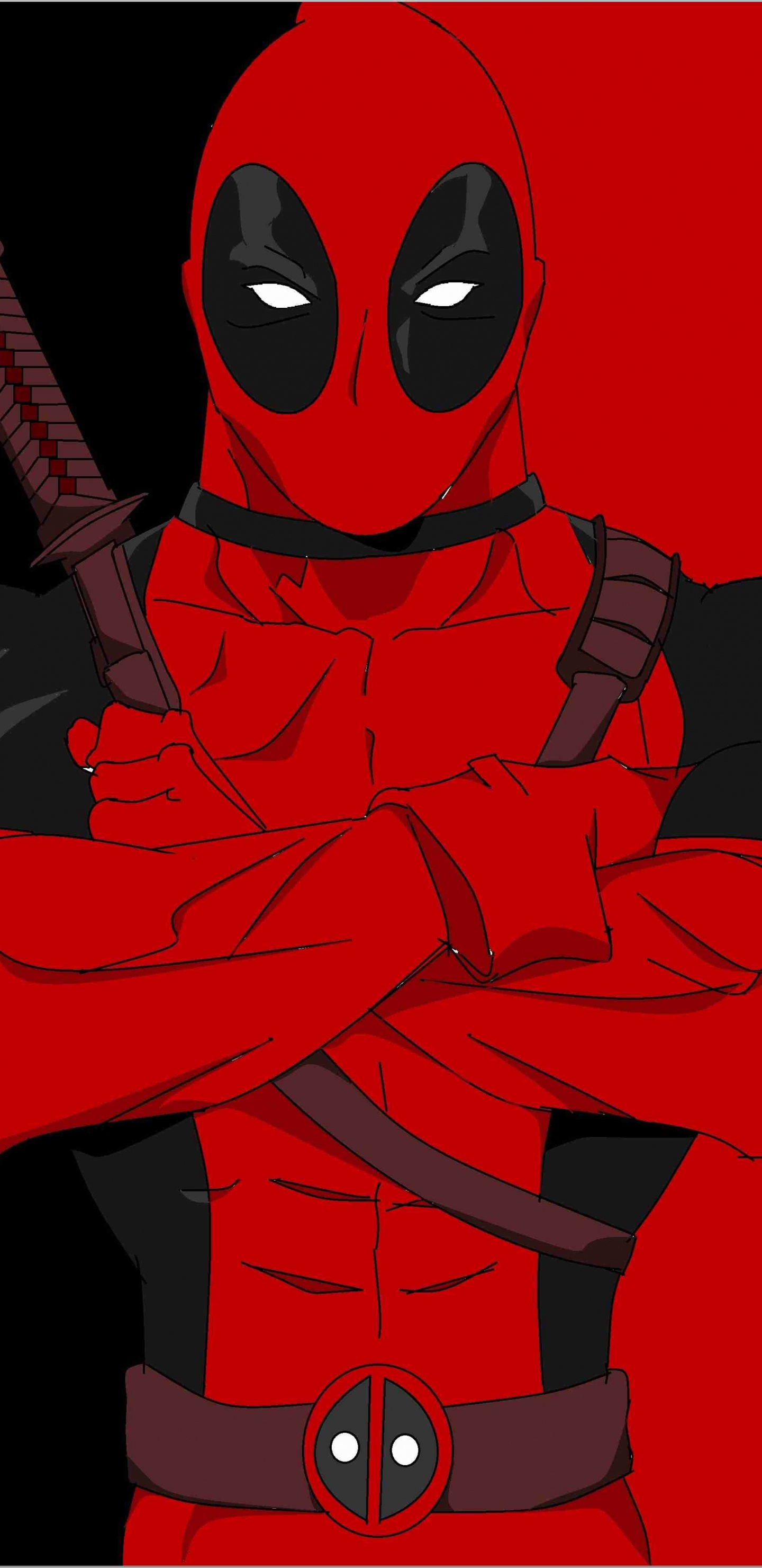 Обои дэдпул, супергерой, красный цвет, суперзлодей, сверхъестественное существо в разрешении 1440x2960