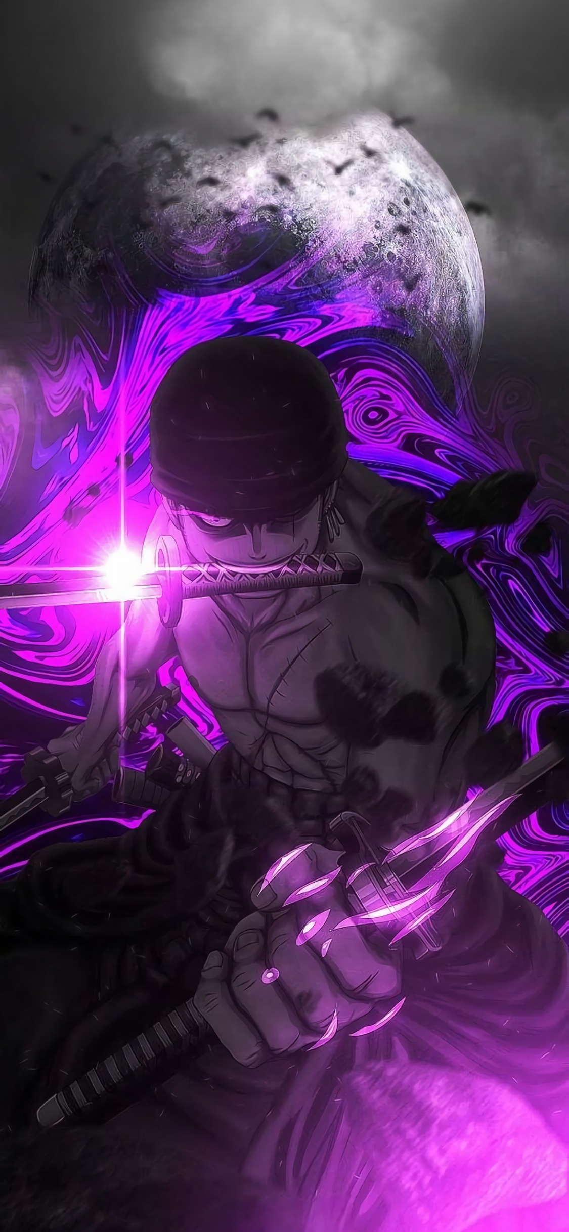 Обои зоро пфп, roronoa Зоро, один кусок, мультик, графический дизайн в разрешении 1125x2436