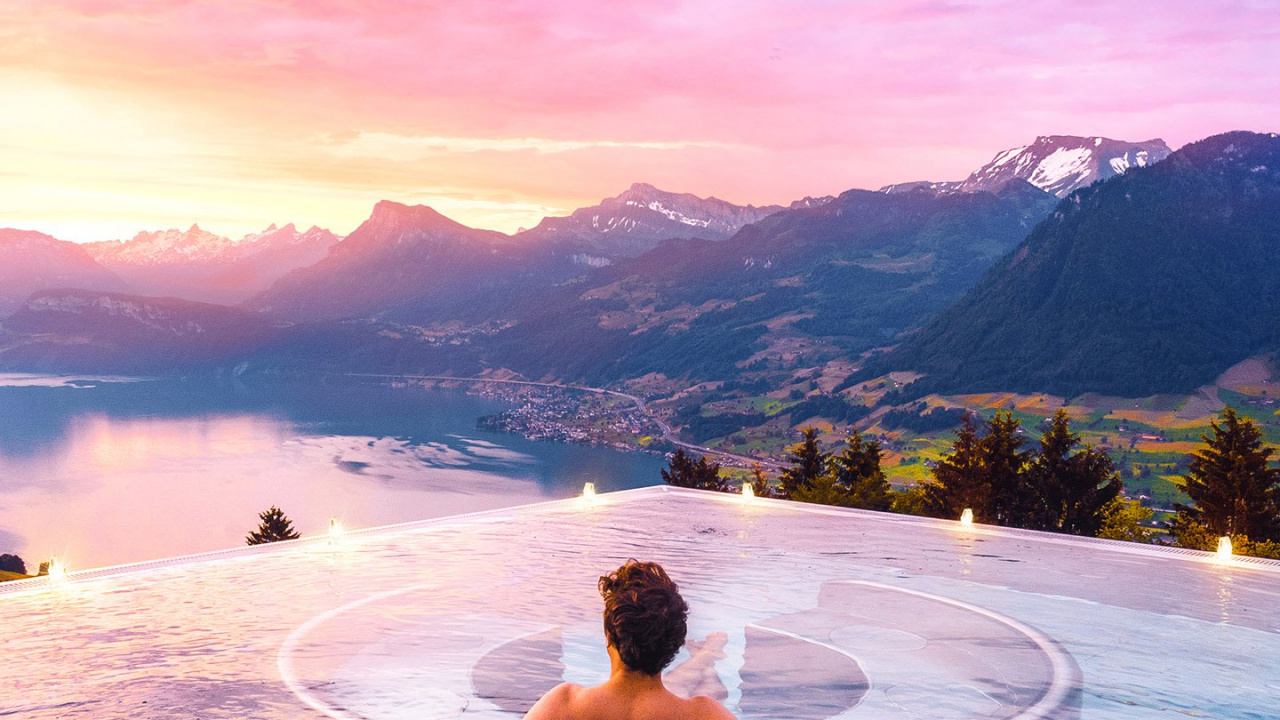 Обои вода, облако, гидроресурсы, гора, водоем в разрешении 1280x720