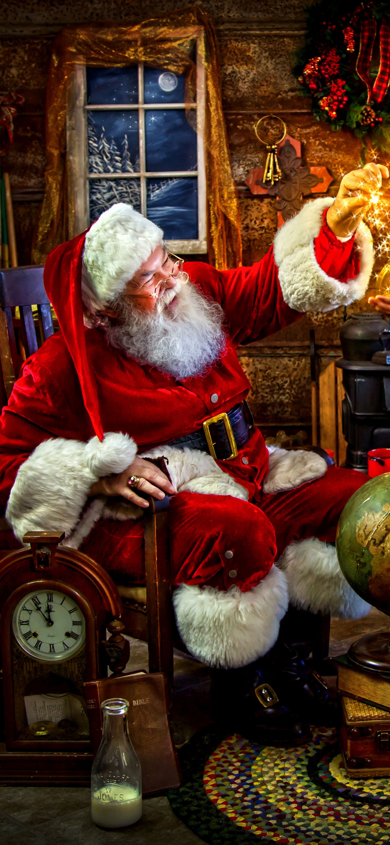 Обои Санта-Клаус, Рождественский день, Рождество, событие, праздник в разрешении 1242x2688