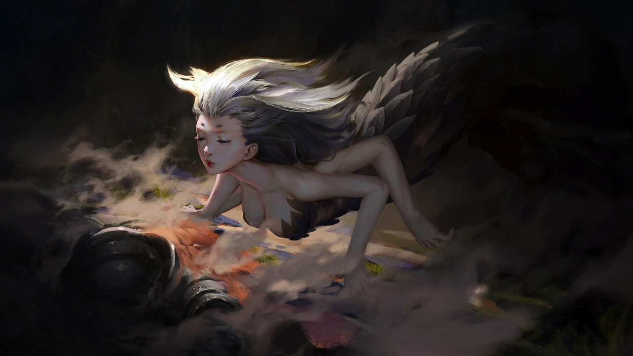 Обои мифология, мифическое существо, сверхъестественное существо, Черное море, живопись в разрешении 1280x720