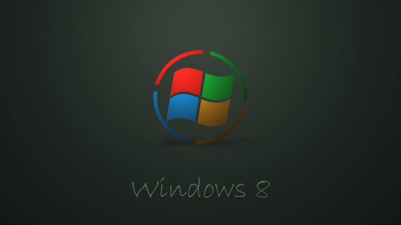 Обои Windows 8, лого, сфера, шрифт в разрешении 1366x768