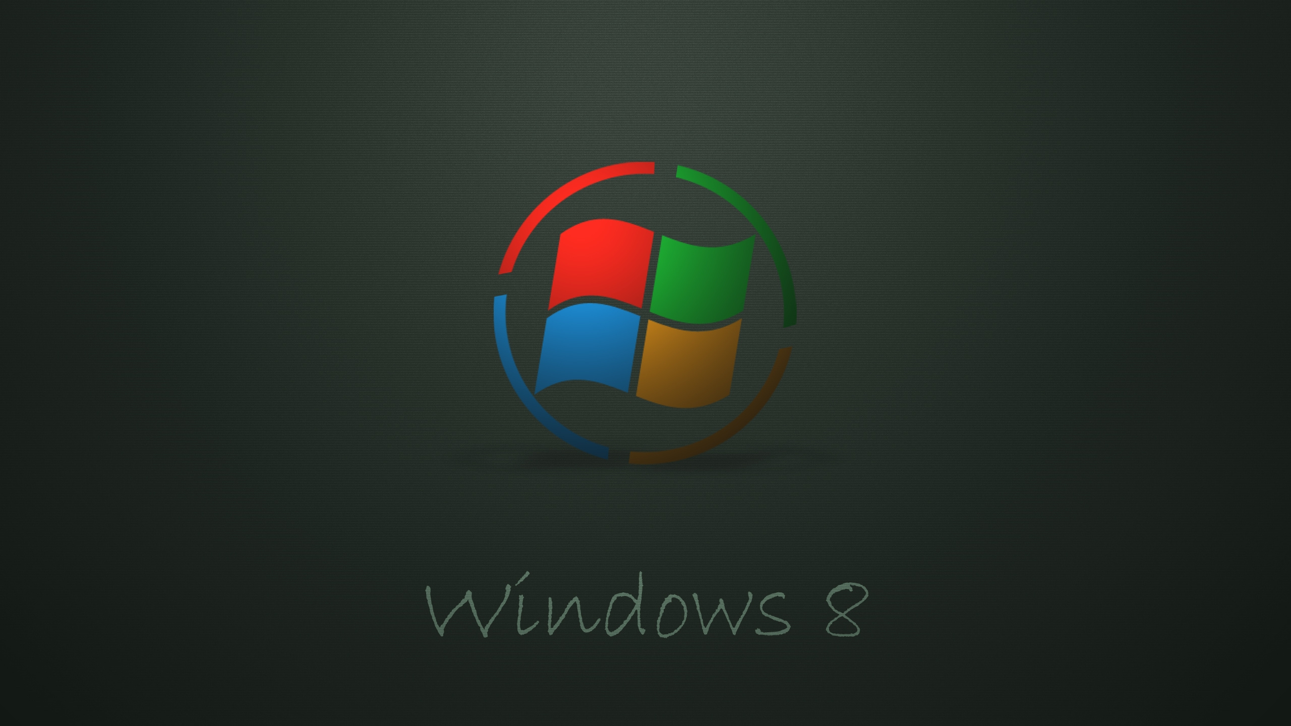 Обои Windows 8, лого, сфера, шрифт в разрешении 2560x1440