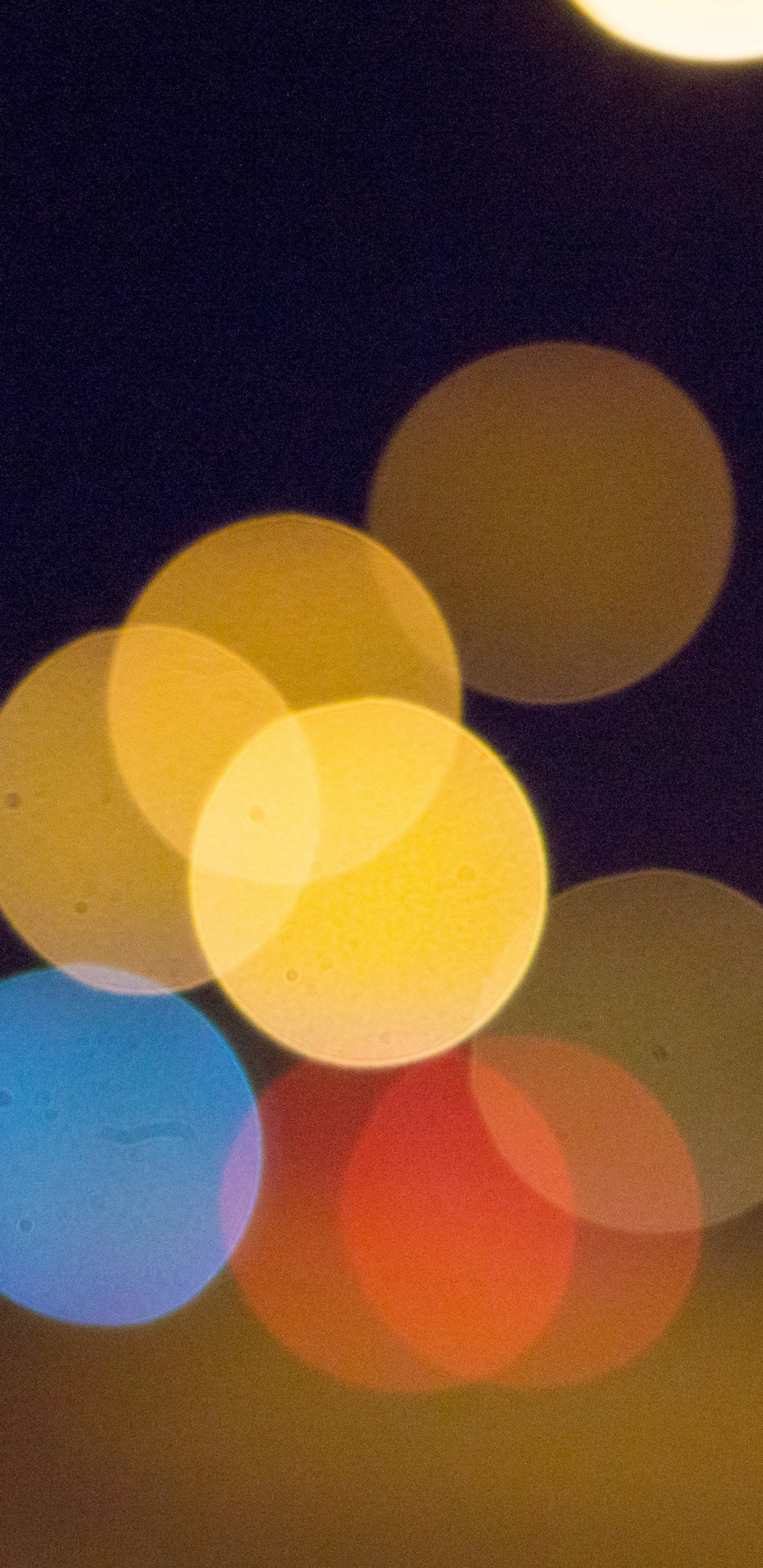 Обои боке, освещение, свет, желтый, ночь в разрешении 1440x2960