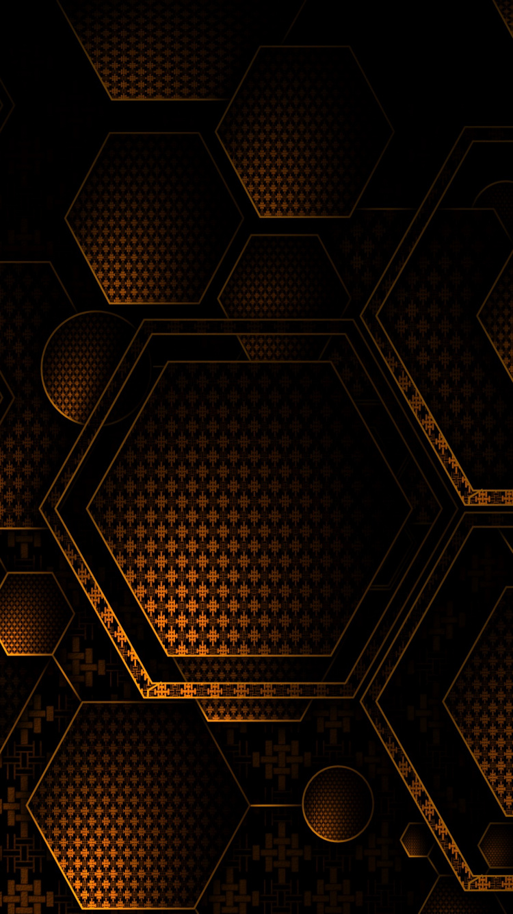 Обои металл, коричневый цвет, фрактальное искусство, Рисунок М, свет в разрешении 750x1334