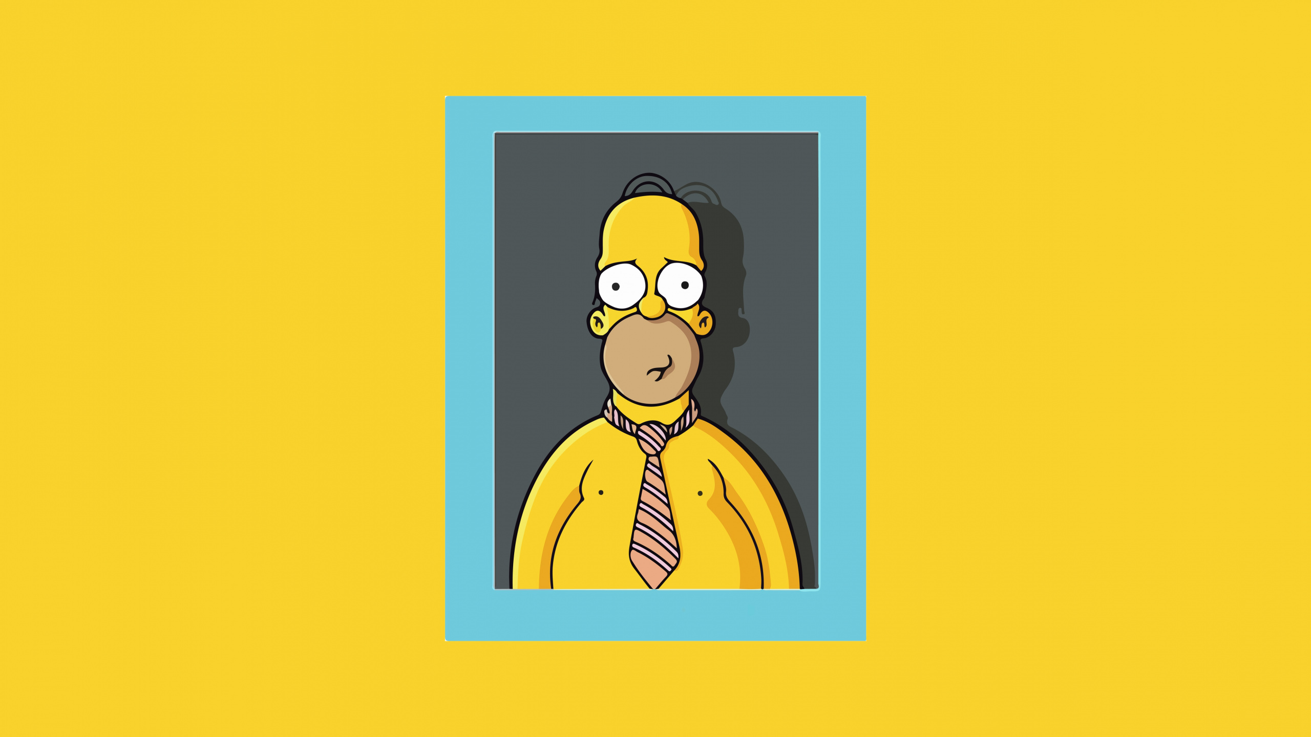 Обои Гомер Симпсон, Мардж Симпсон, арт, иллюстрация, постер в разрешении 2560x1440