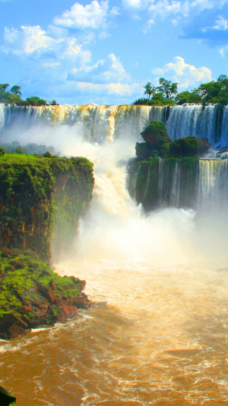 Обои Водопады Игуасу, водопад Виктория, водопад, гидроресурсы, водоем в разрешении 750x1334