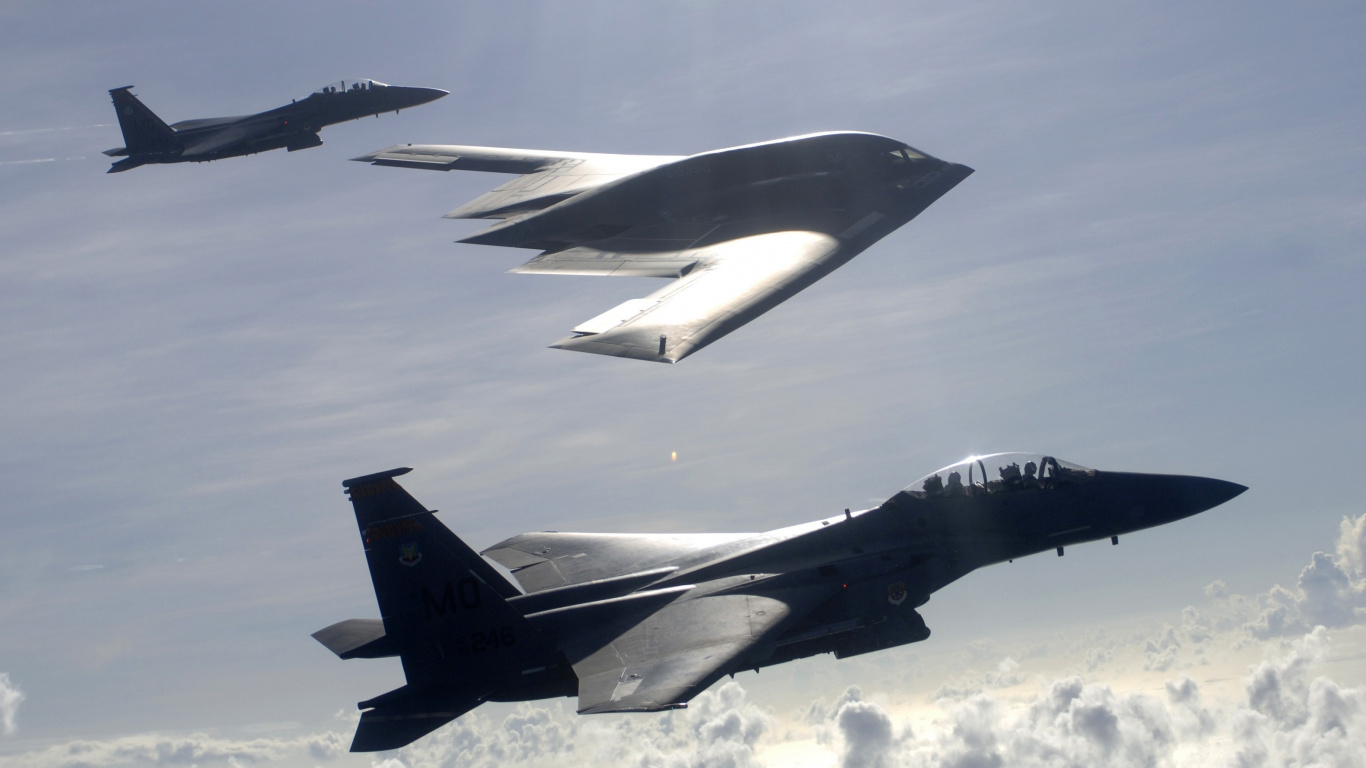 Обои ВВС США, воздушные силы, военный самолет, самолеты, самолет в разрешении 1366x768