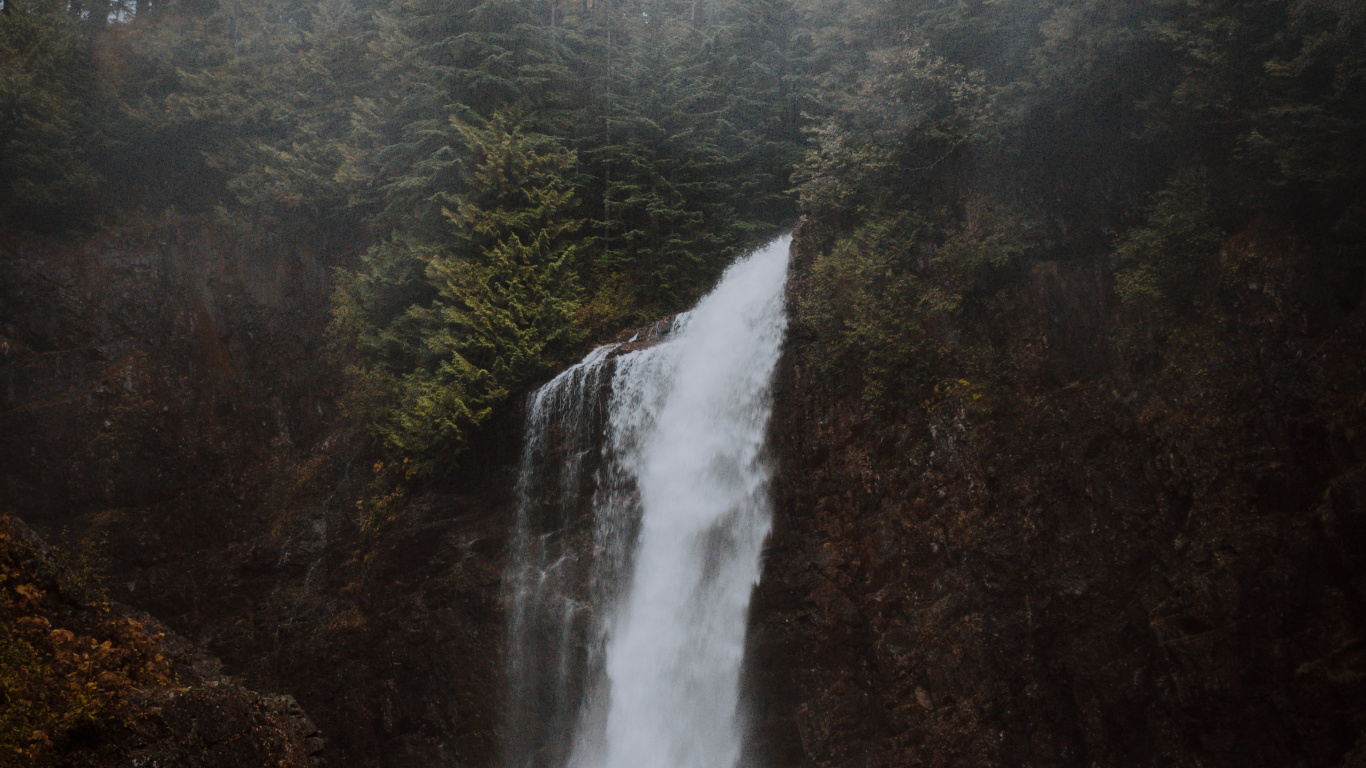 Обои водоем, водопад, гидроресурсы, природа, вода в разрешении 1366x768