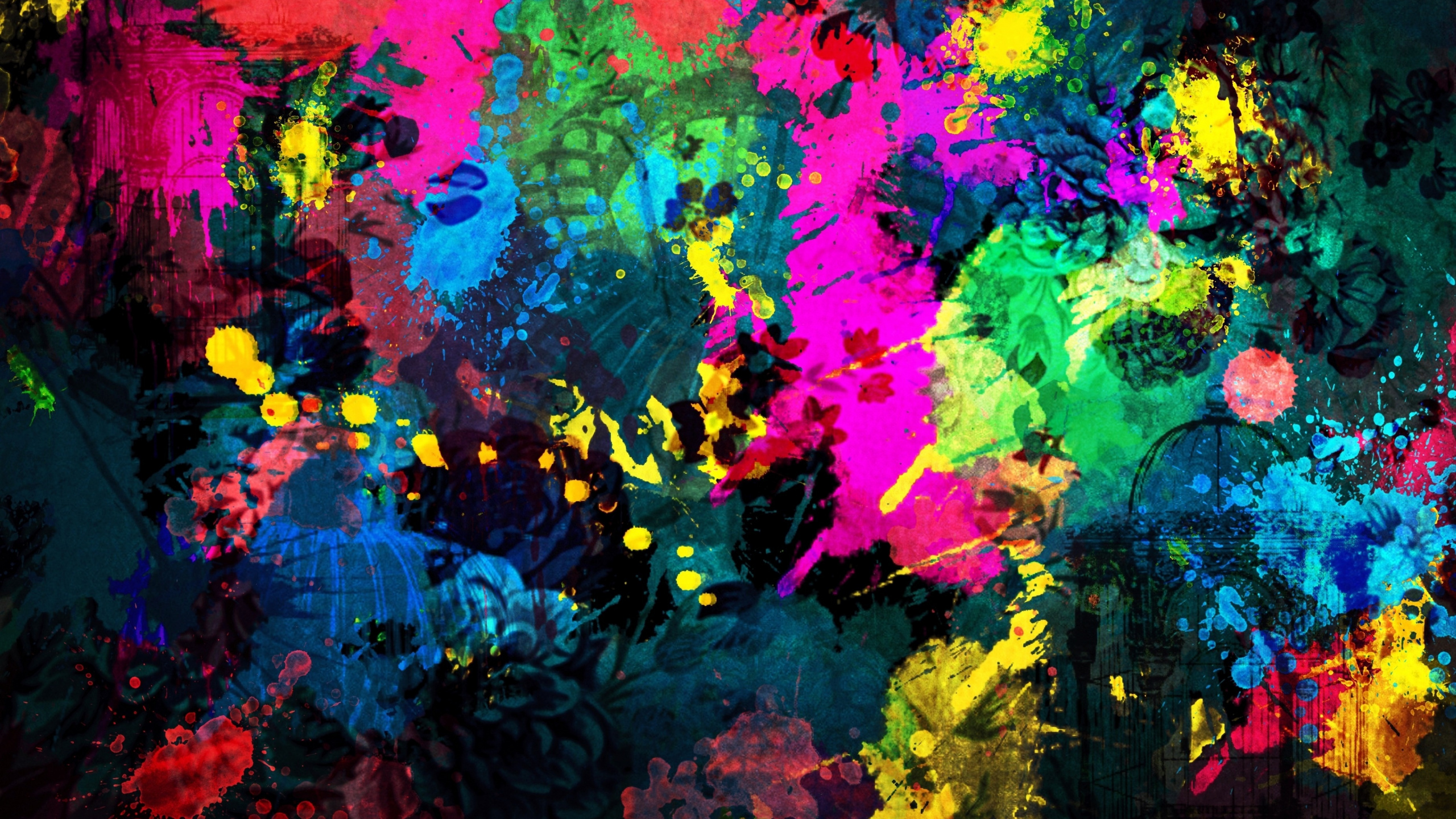 Обои живопись, психоделическое искусство, арт, фрактальное искусство, визуальное искусство в разрешении 2560x1440