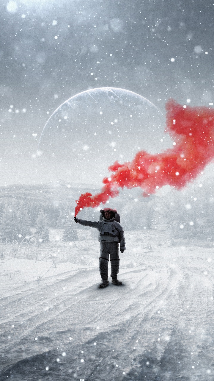 Обои снег, Люди в природе, зонтик, замораживание, растение в разрешении 720x1280