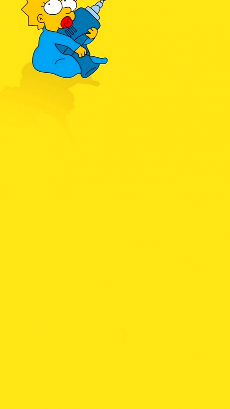 Обои мультфильм, динамический остров, смартфон, яблоко, желтый в разрешении 750x1334