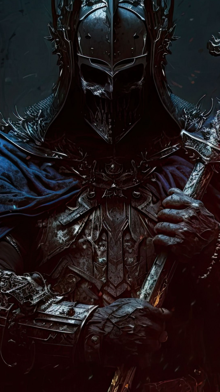 Обои фигурка, иллюстрация, броня, фильм, мифология в разрешении 750x1334