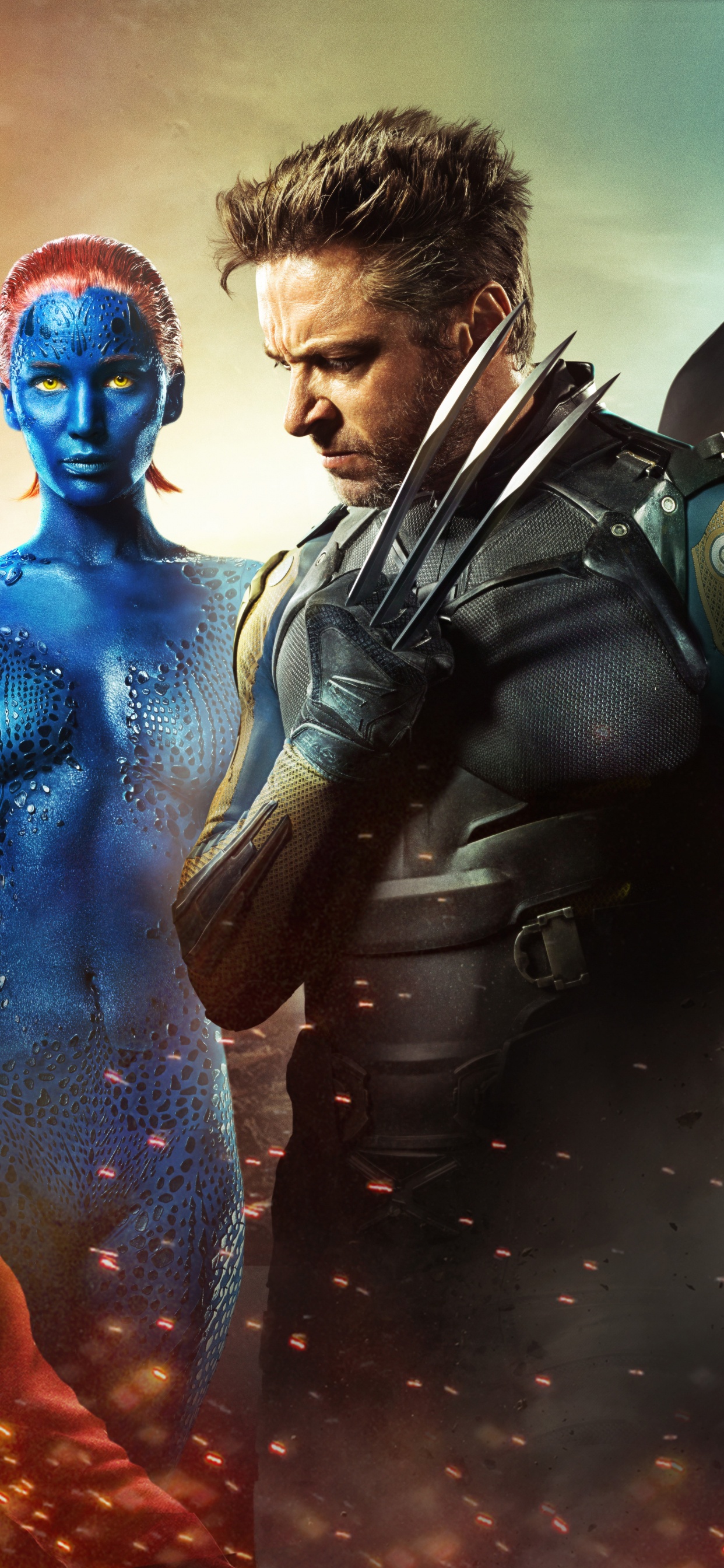 Обои супергерой, Люди Икс Дни Минувшего Будущего, буря, зверь, Магнето в разрешении 1242x2688