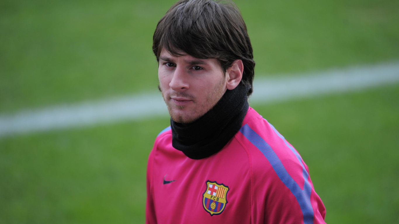 Обои Лионель Месси, ФК Барселона, Футбольный игрок, игрок, командный вид спорта в разрешении 1366x768