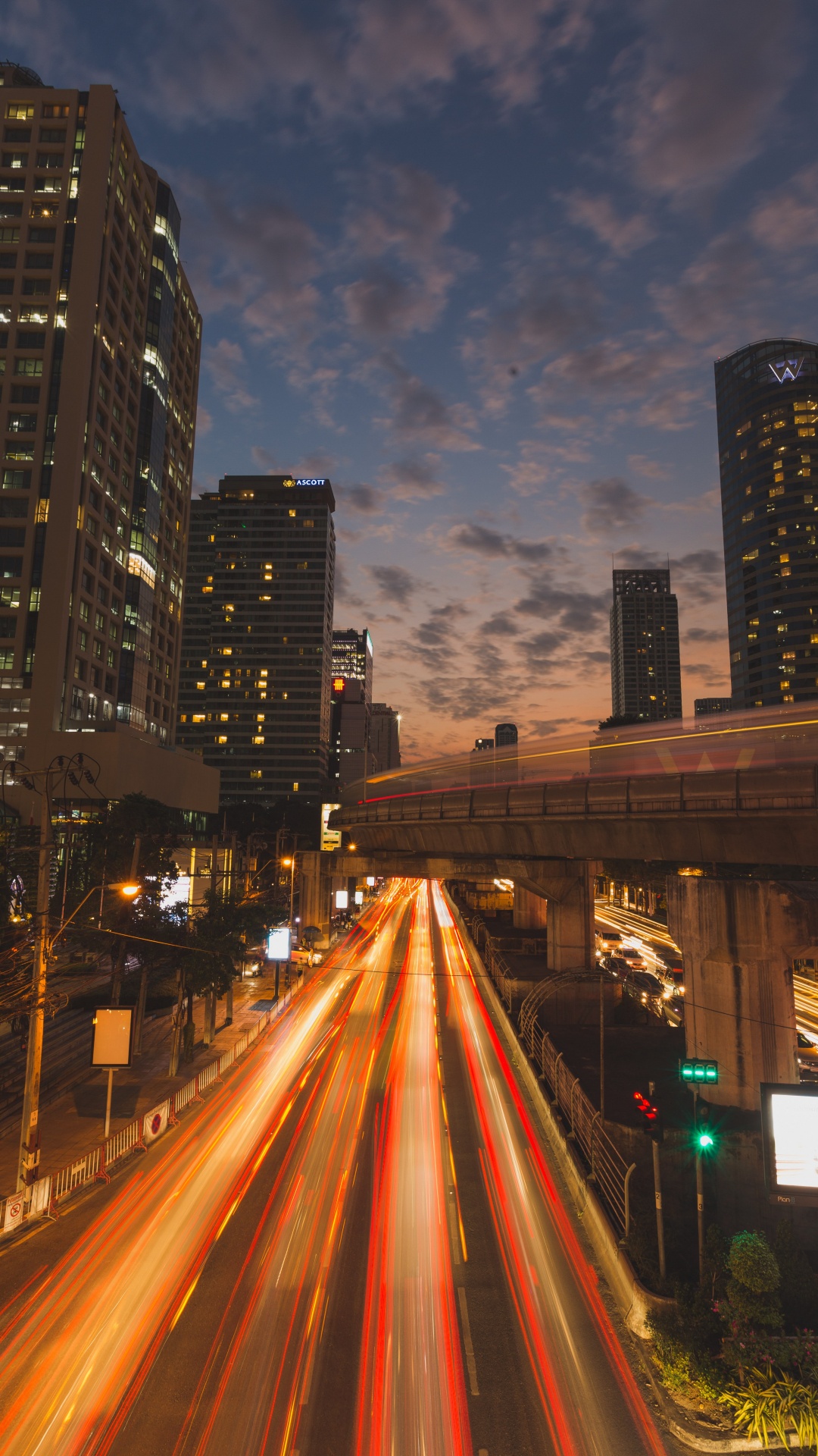 Обои Бангкок, городской район, город, городской пейзаж, ночь в разрешении 1080x1920