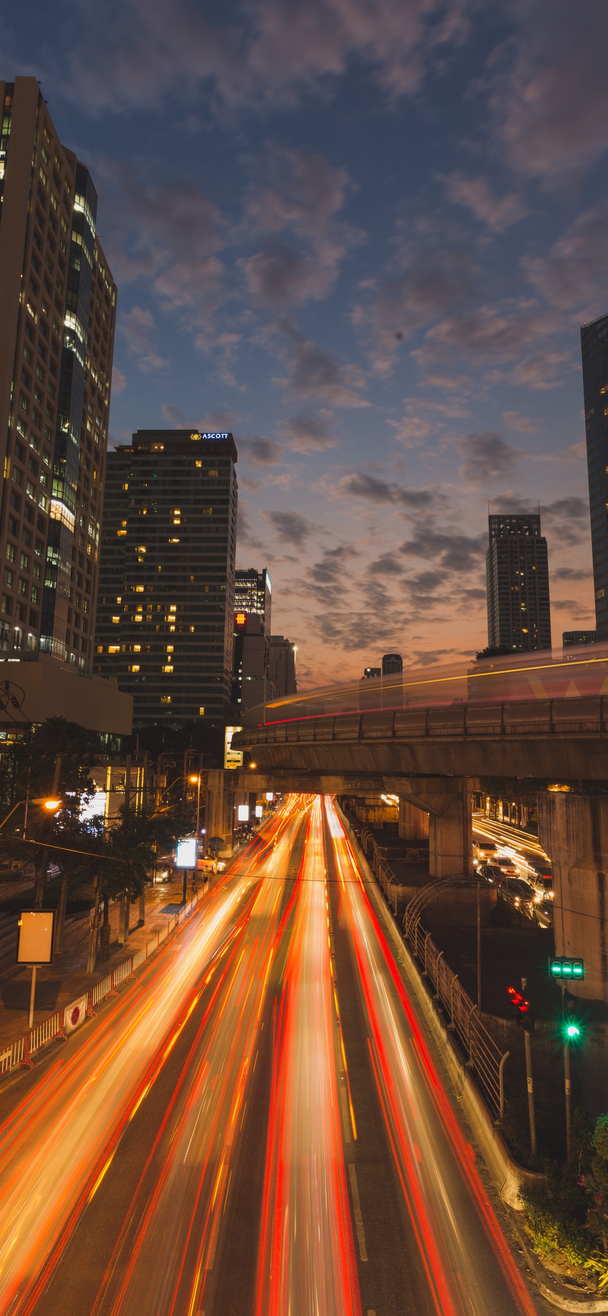 Обои Бангкок, городской район, город, городской пейзаж, ночь в разрешении 1242x2688