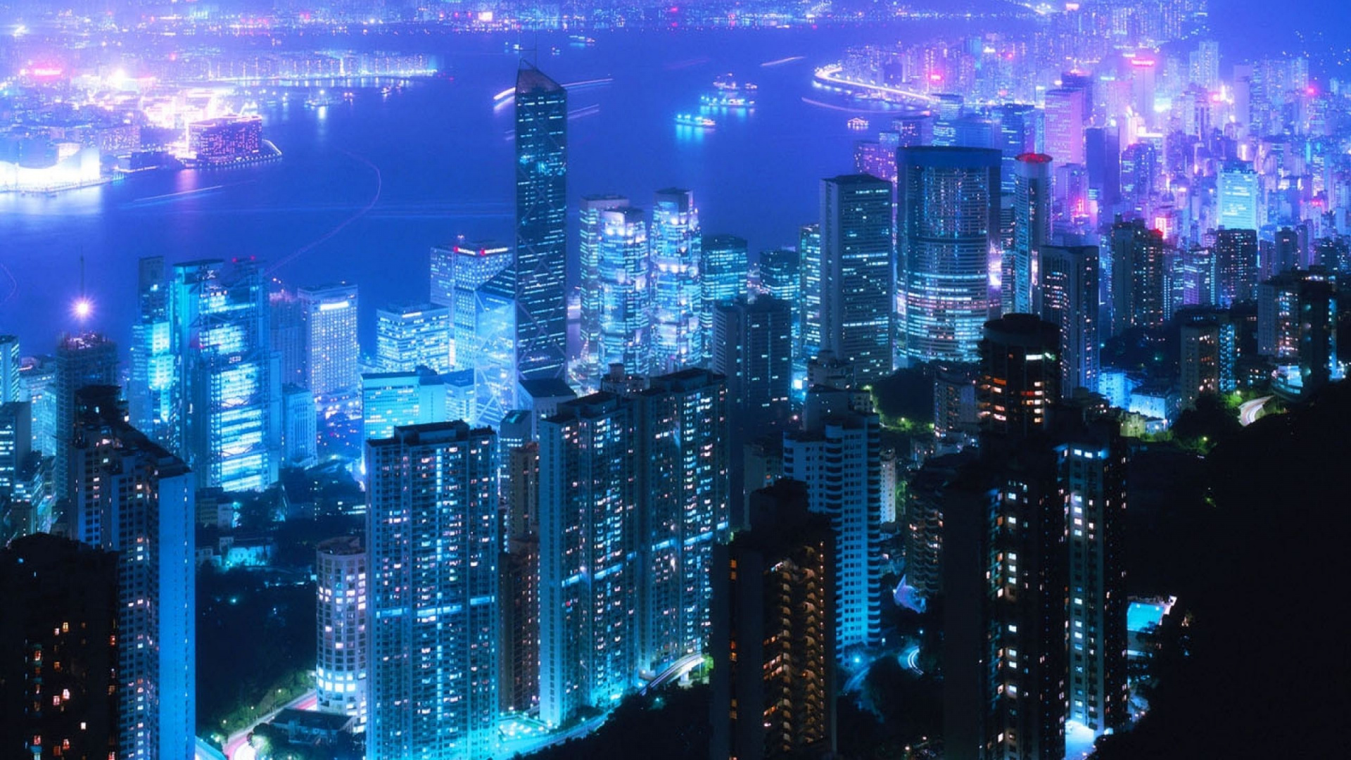 Обои Гонконг, городской пейзаж, метрополия, город, городской район в разрешении 1920x1080