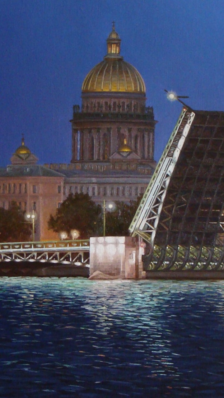 Обои ориентир, блог, ночь, город, вода в разрешении 720x1280