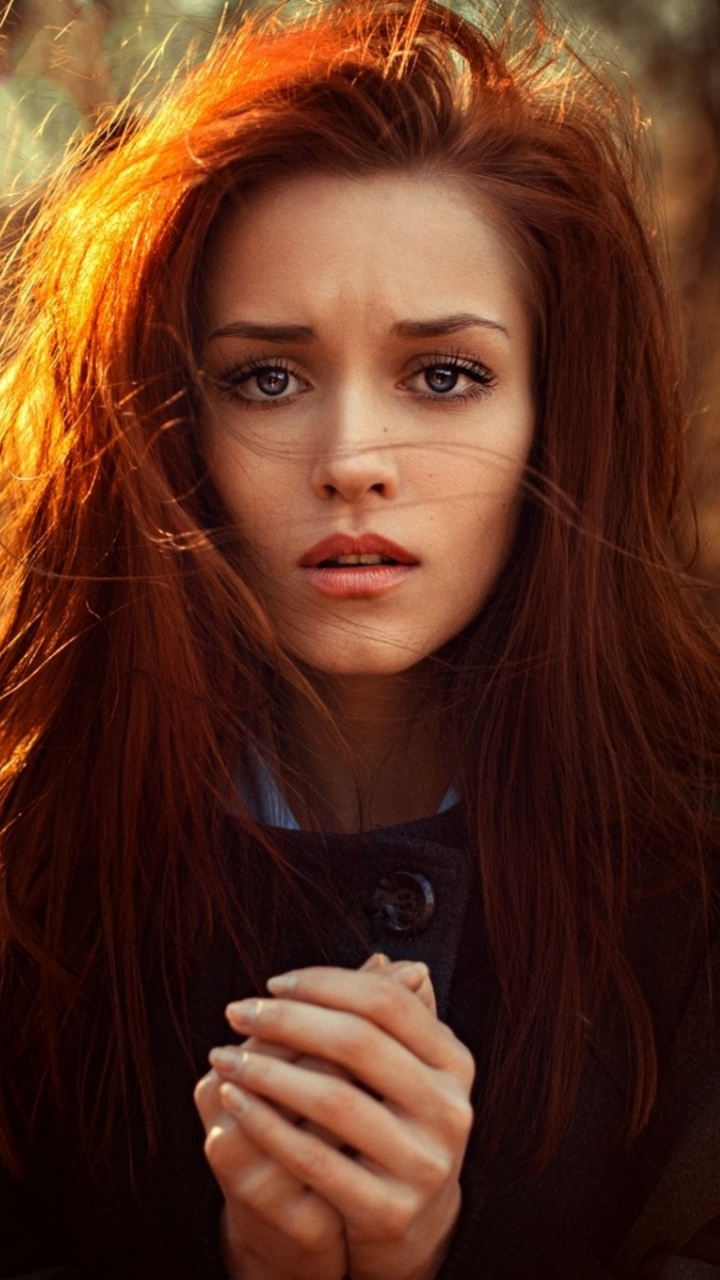 Обои рыжие волосы, волосы, красота, длинные волосы, прическа в разрешении 720x1280