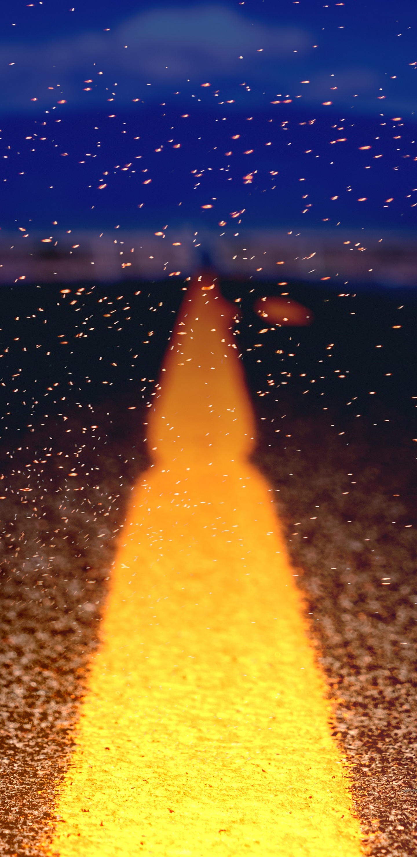 Обои синий, вода, горизонт, свет, море в разрешении 1440x2960