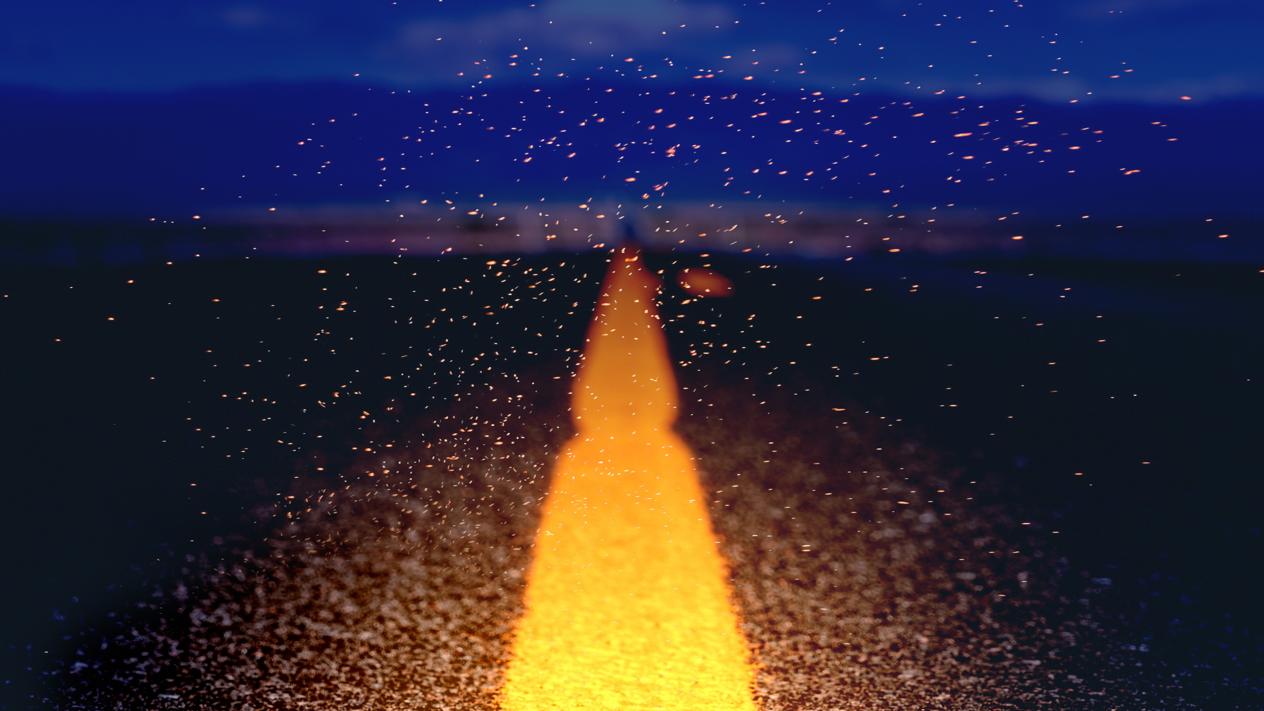 Обои синий, вода, горизонт, свет, море в разрешении 2560x1440