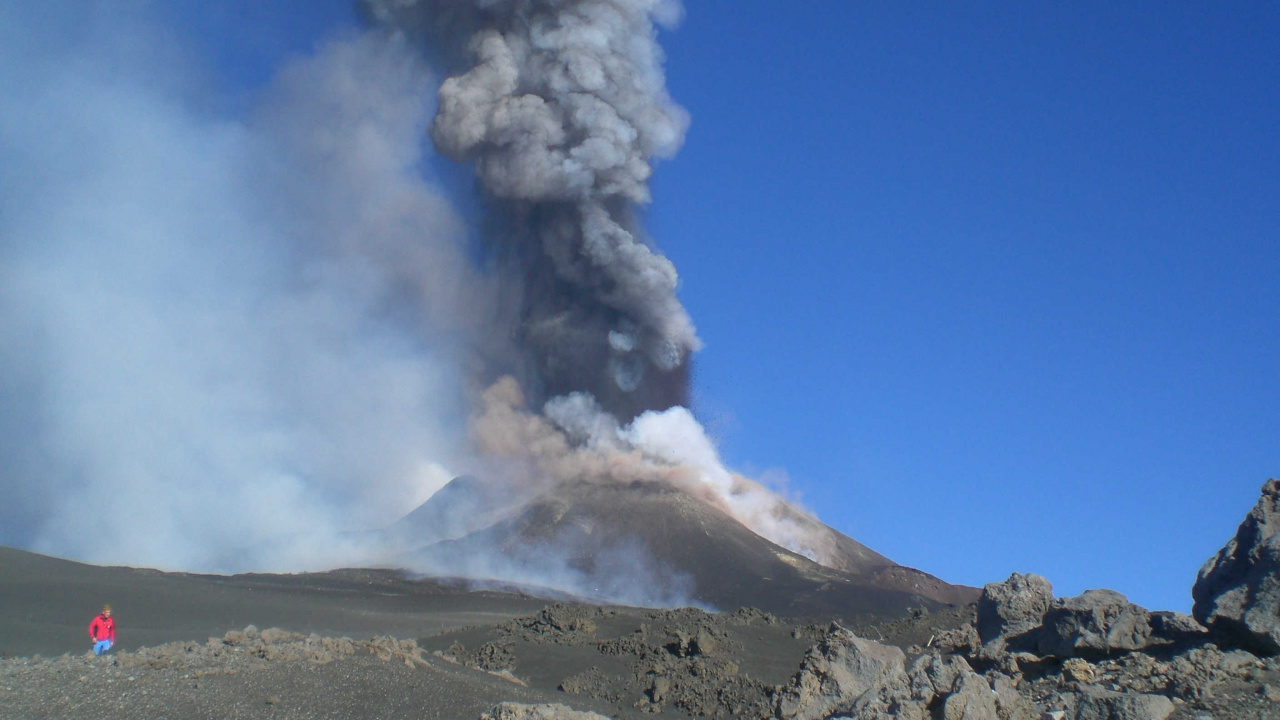 Обои Этна, стратовулкан, вулкан, типы вулканических извержений, купол лавы в разрешении 1280x720