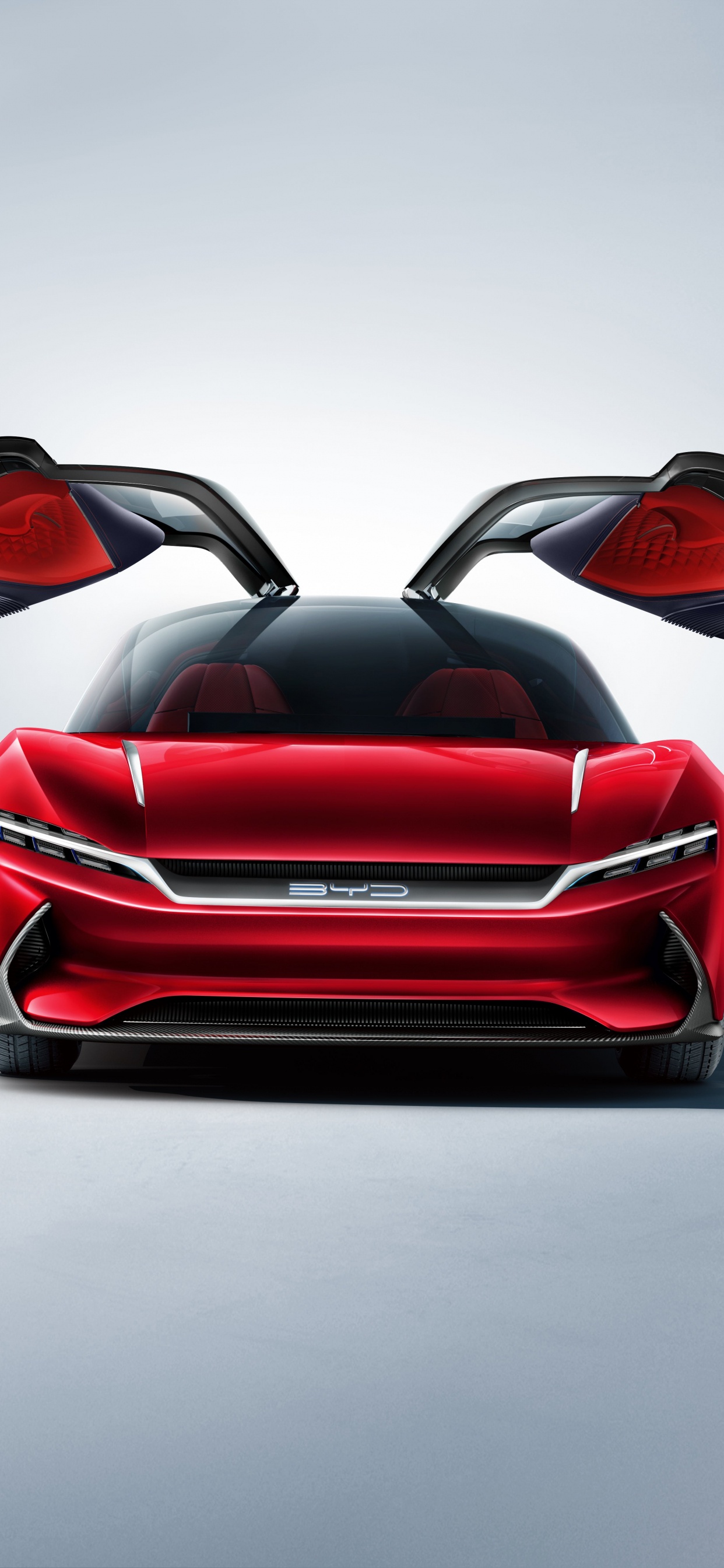 Обои Авто Шанхай, авто, Автомобиль BYD, автомобиль концепции, красный цвет в разрешении 1242x2688