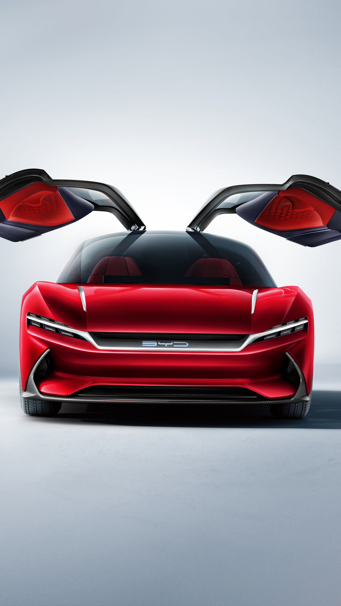 Обои Авто Шанхай, авто, Автомобиль BYD, автомобиль концепции, красный цвет в разрешении 1440x2560