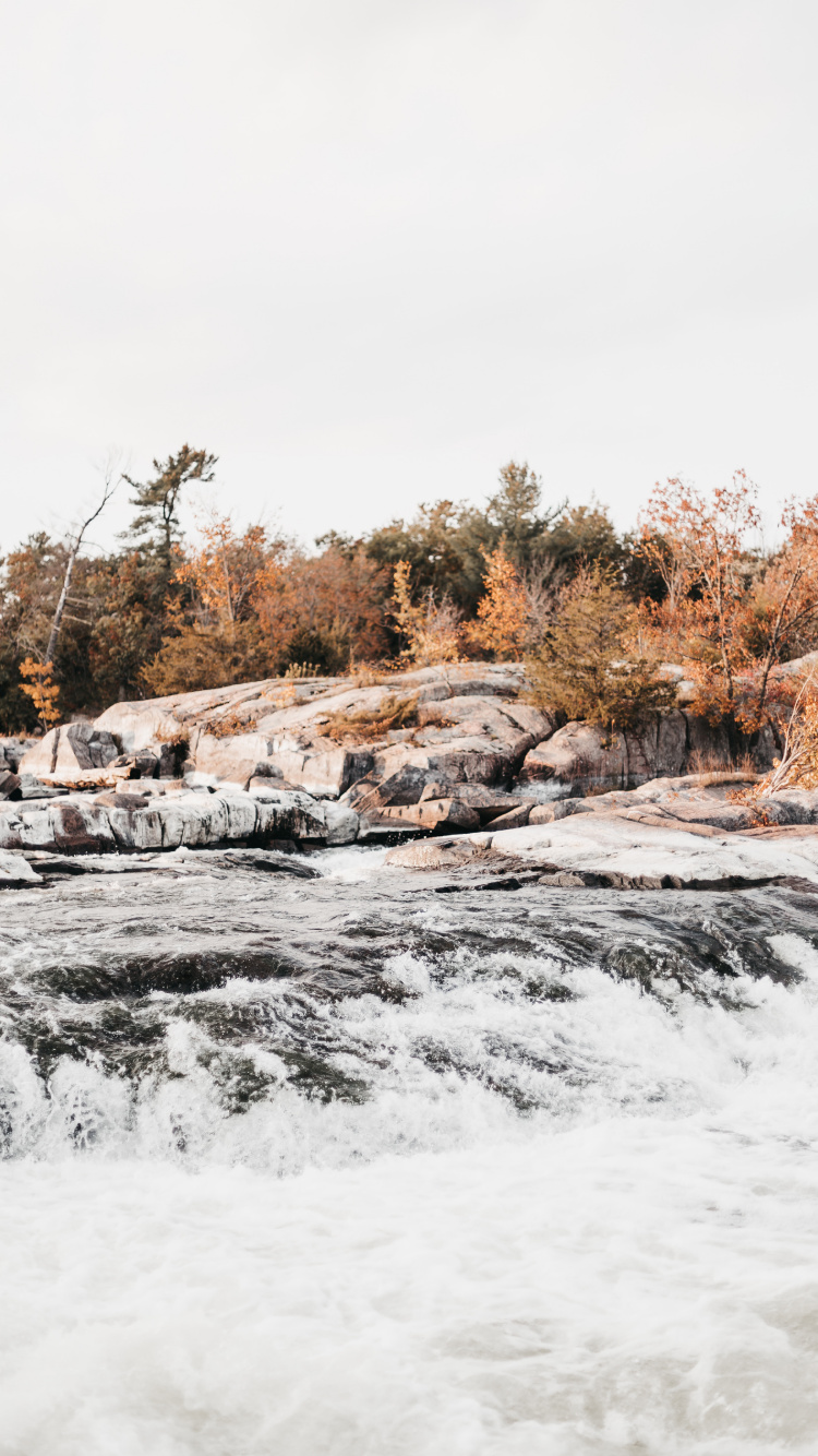 Обои вода, природный ландшафт, снег, зима, дикая местность в разрешении 750x1334