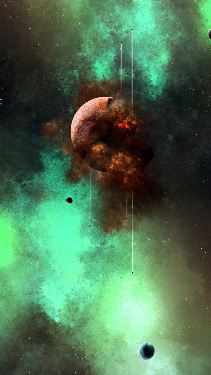 Обои иллюстрация, астрономический объект, звезда, Вселенная, космическое пространство в разрешении 720x1280