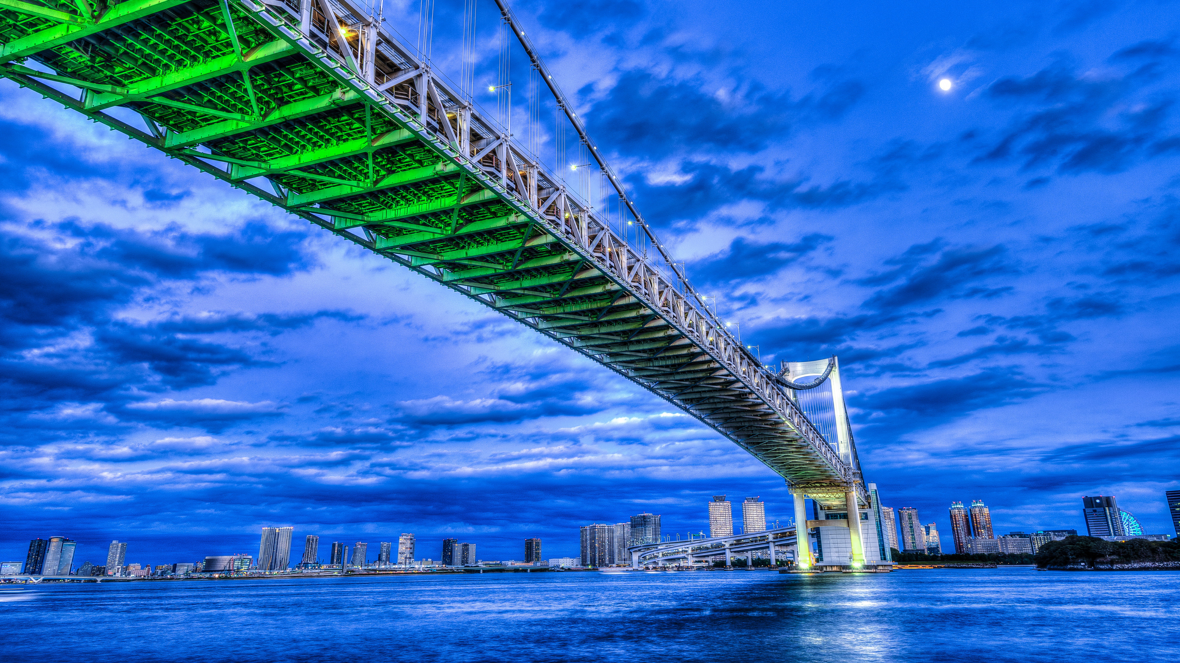 Обои мост, ориентир, вантовый мост, дневное время, подвесной мост в разрешении 3840x2160