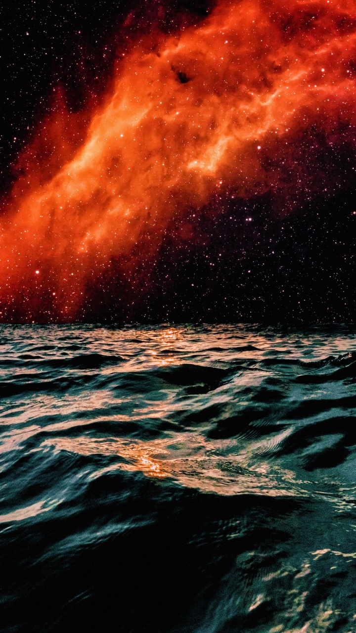 Обои туманность, Эмиссионная туманность, Туманность Калифорния, Астрономия, вода в разрешении 720x1280