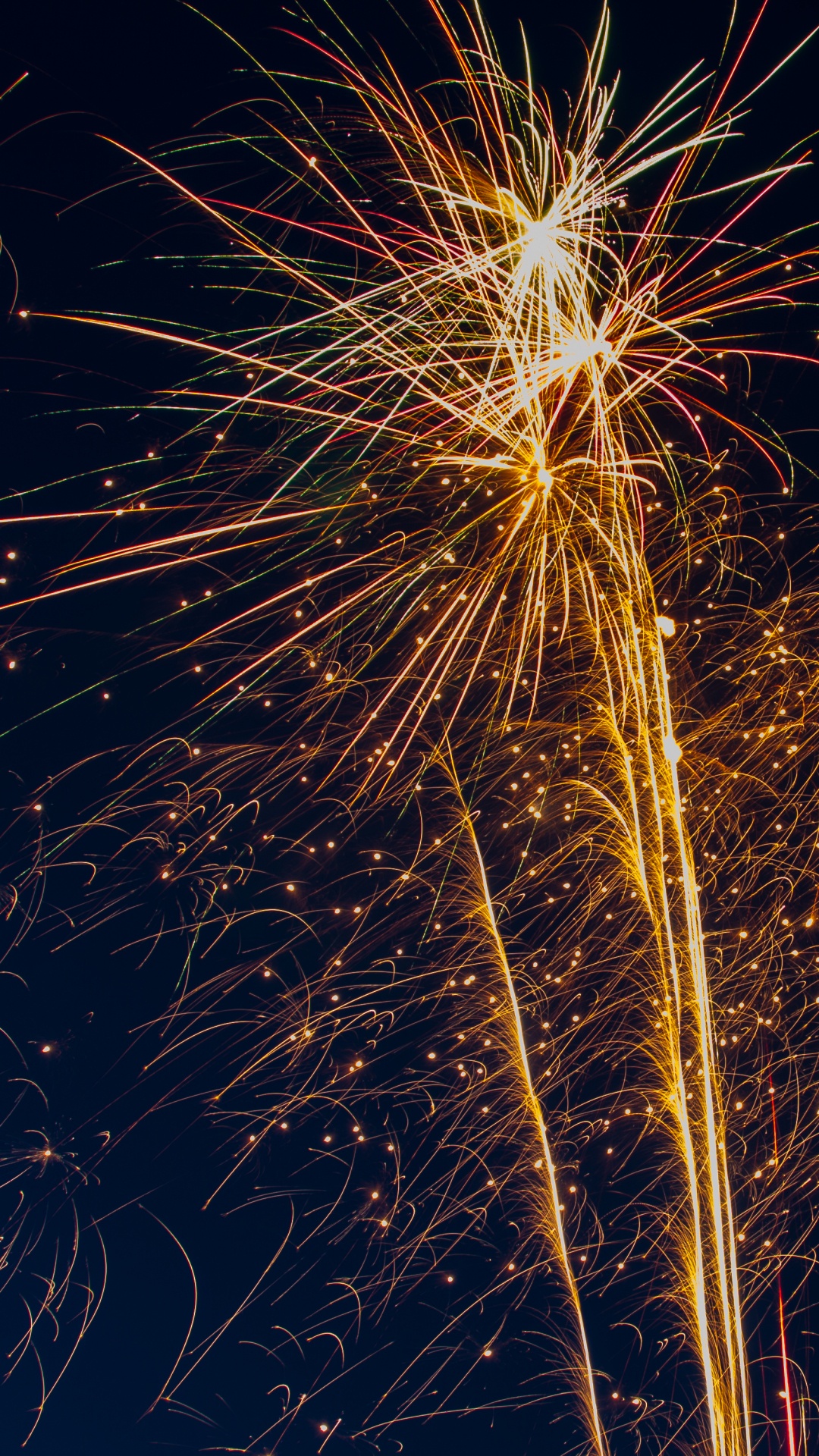 Обои салют, день нового года, полночь, дивали, ночь в разрешении 1080x1920