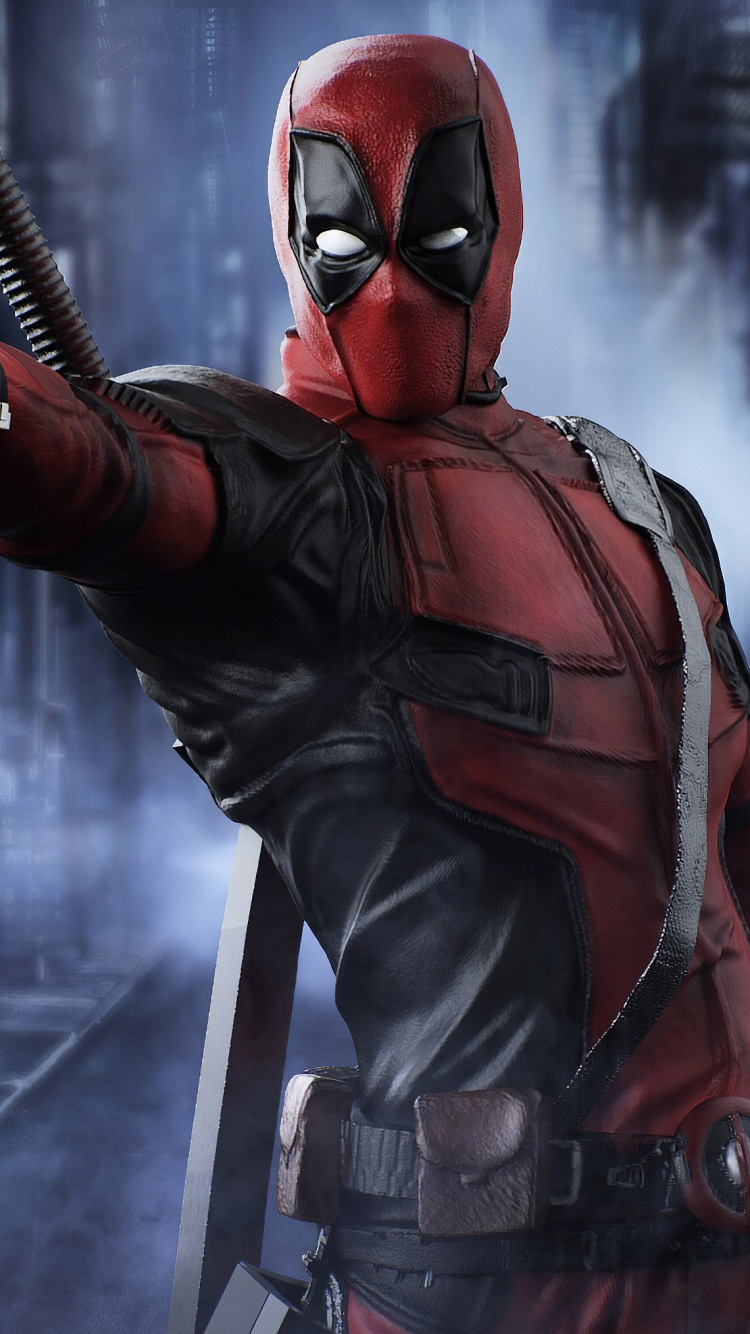 Обои дэдпул, цифровое искусство, супергерой, арт, артист в разрешении 750x1334