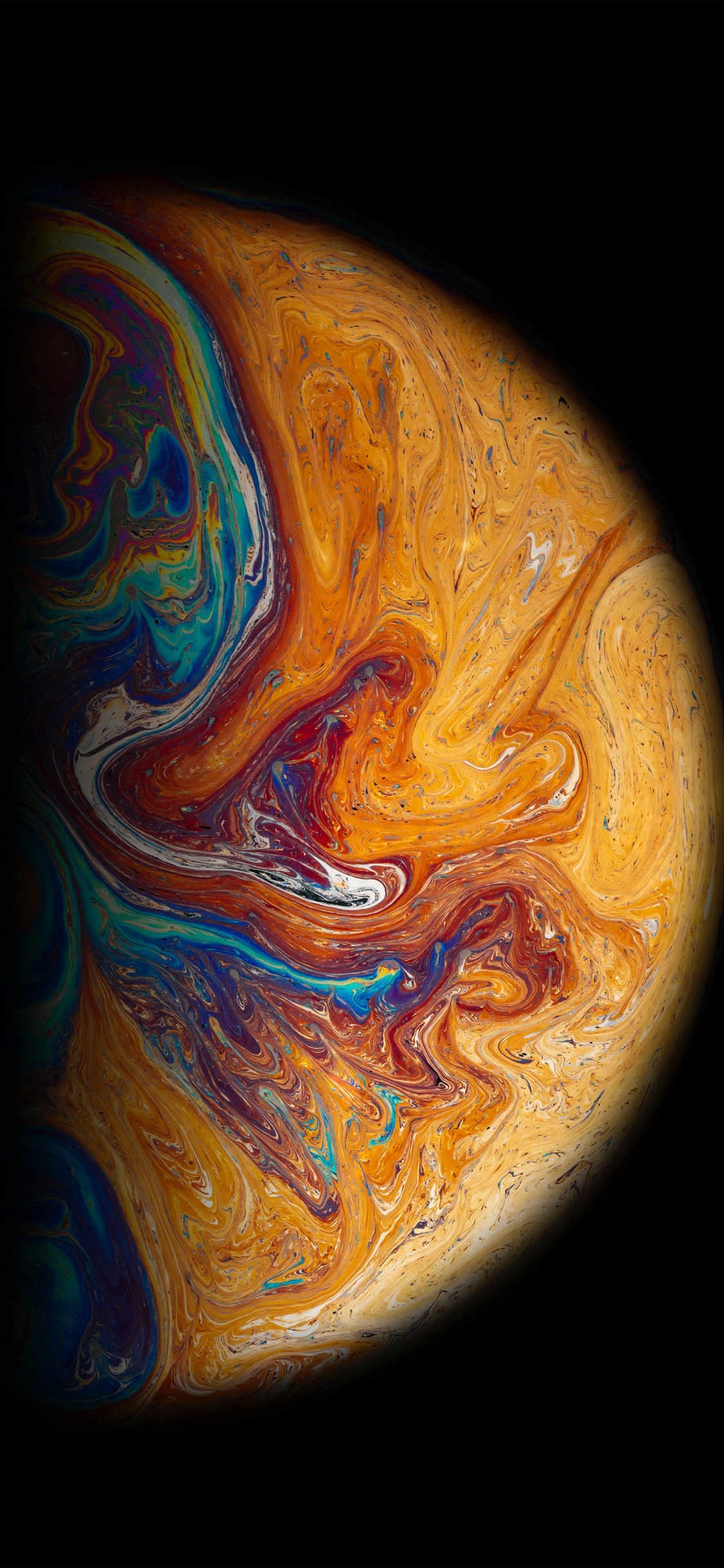 Обои земля, планета, арт, космос, краска в разрешении 1125x2436