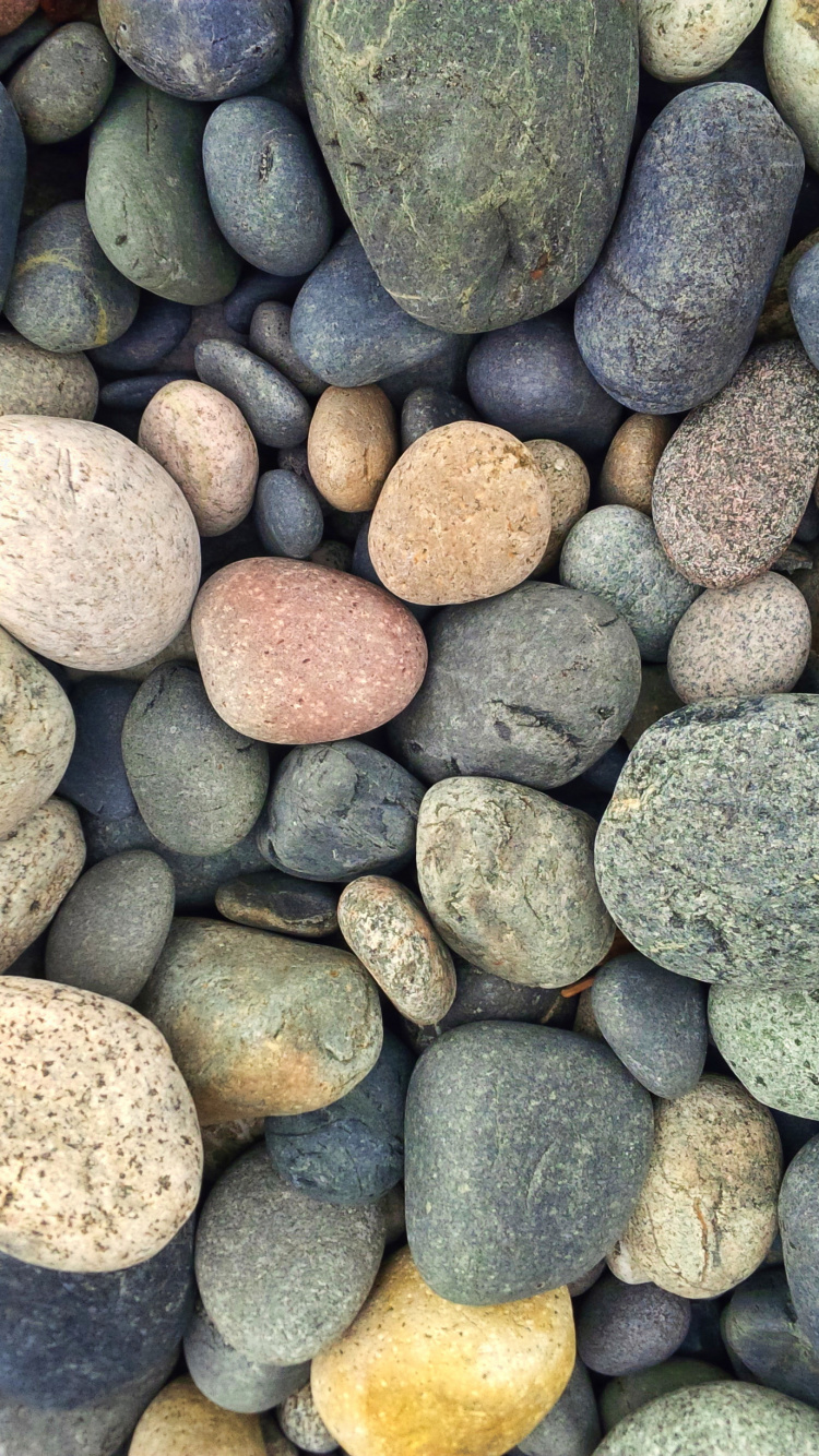 Обои рок, булыжник, гравий, материал, пластик в разрешении 750x1334