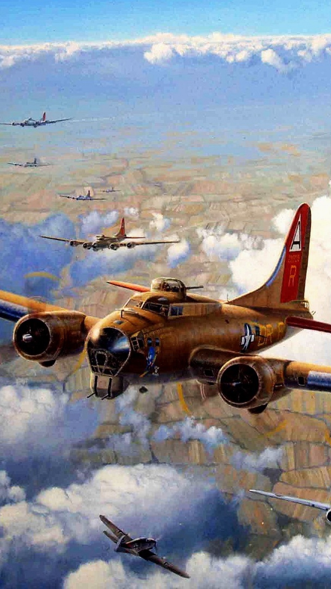 Обои воздушные силы, Боинг б-17 летающая крепость, реактивный самолет, самолеты, авиация в разрешении 1080x1920