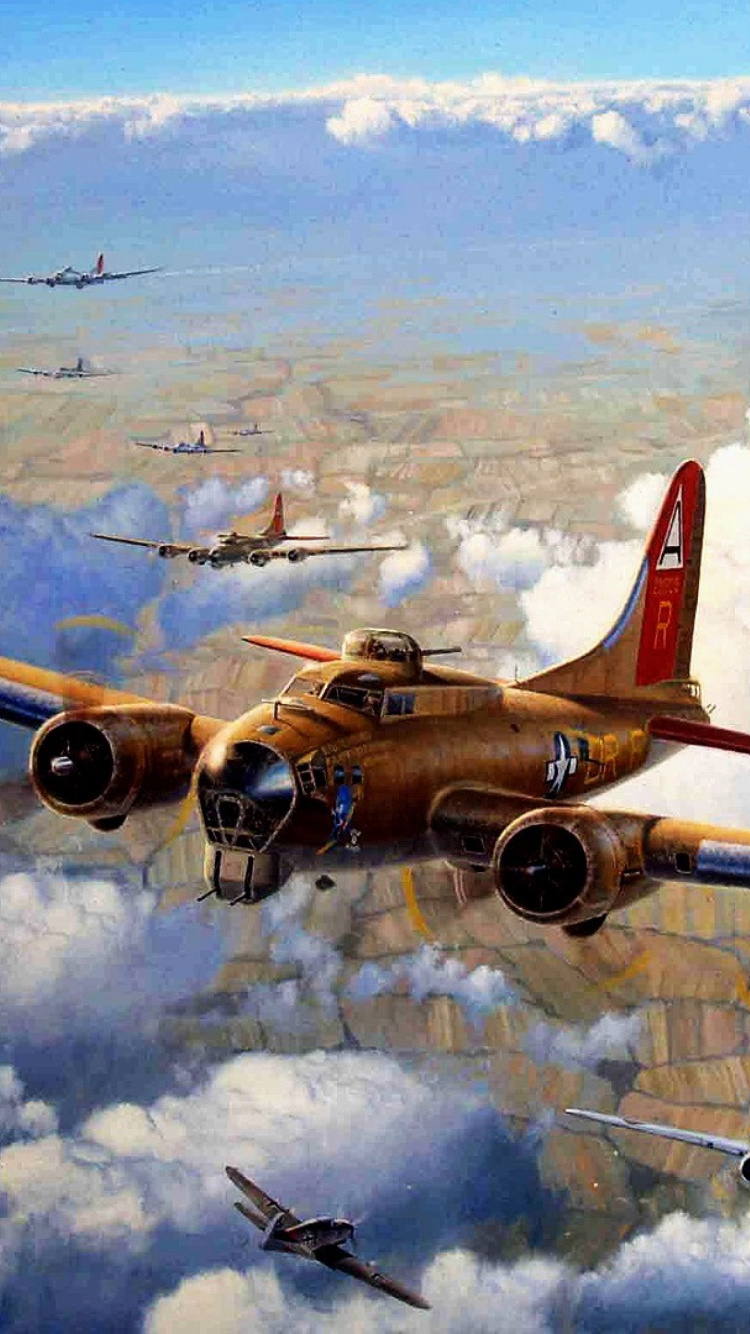 Обои воздушные силы, Боинг б-17 летающая крепость, реактивный самолет, самолеты, авиация в разрешении 750x1334