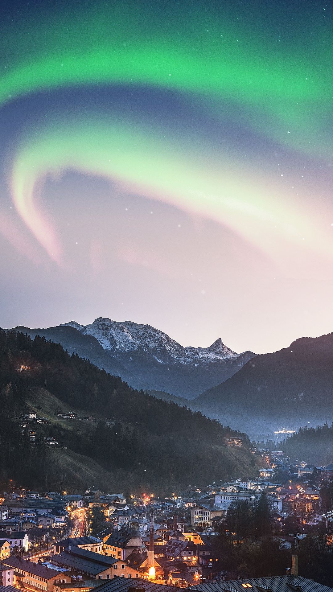 Обои телефон северного сияния, свет, атмосфера, облако, гора в разрешении 1080x1920
