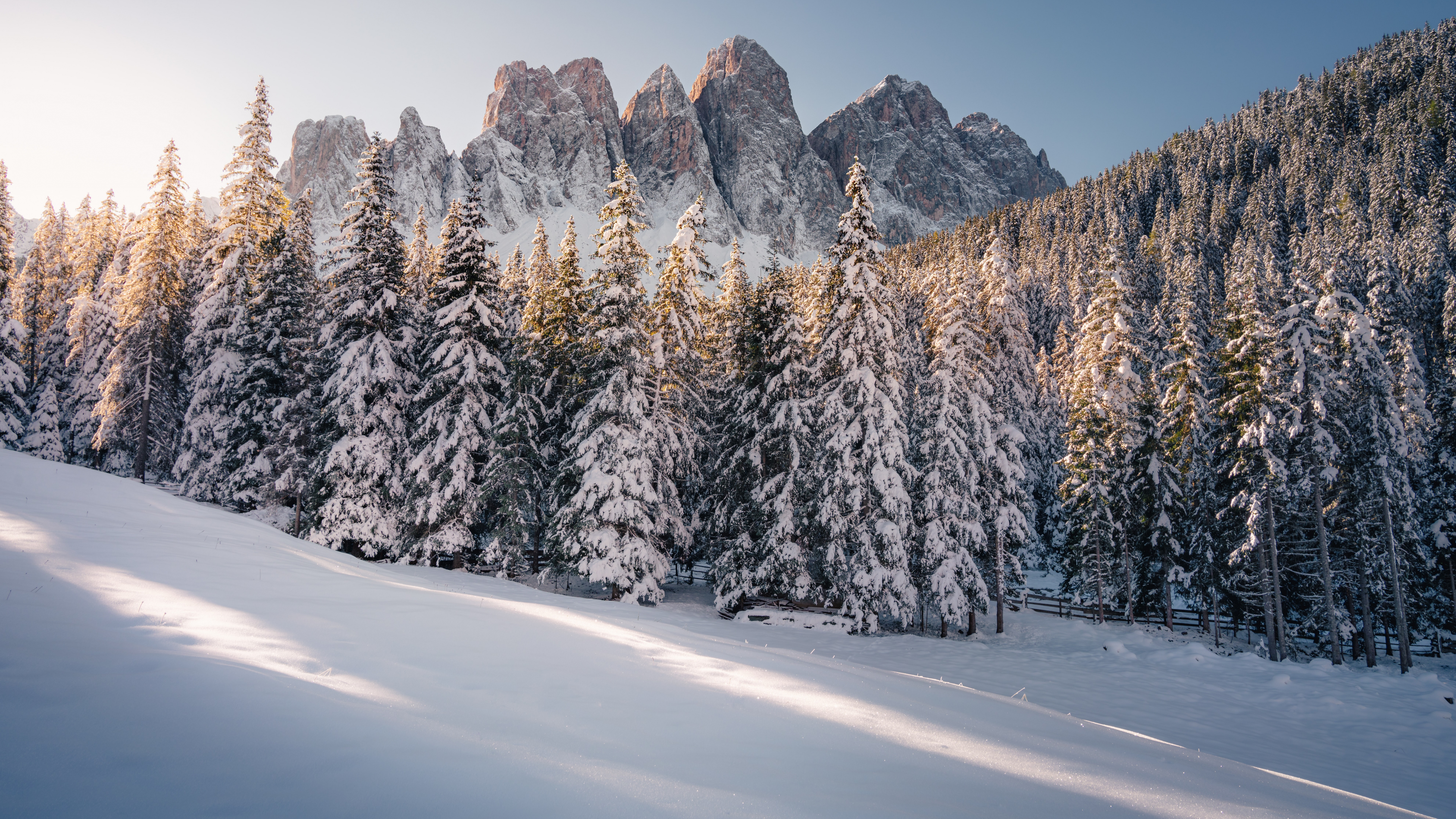 Обои зима, Альпы, Франция, Канада, гора в разрешении 7680x4320