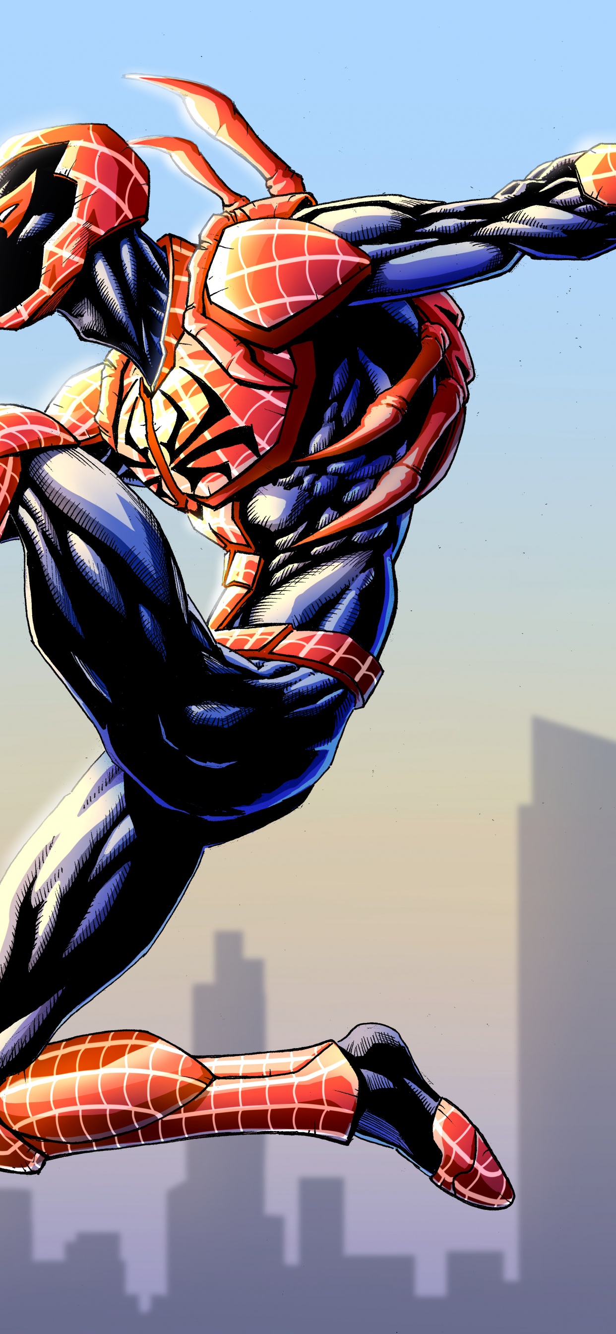 Обои человек-паук, человек паук синий жук, голубой жучок, супергерой, Хайме Рейес в разрешении 1242x2688