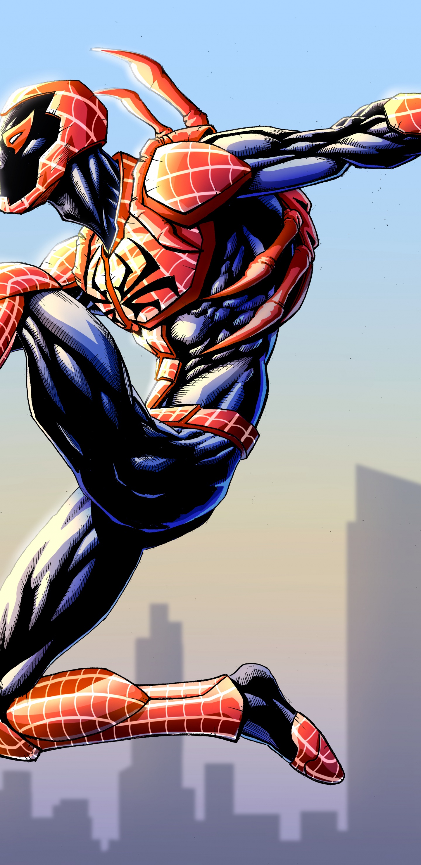 Обои человек-паук, человек паук синий жук, голубой жучок, супергерой, Хайме Рейес в разрешении 1440x2960