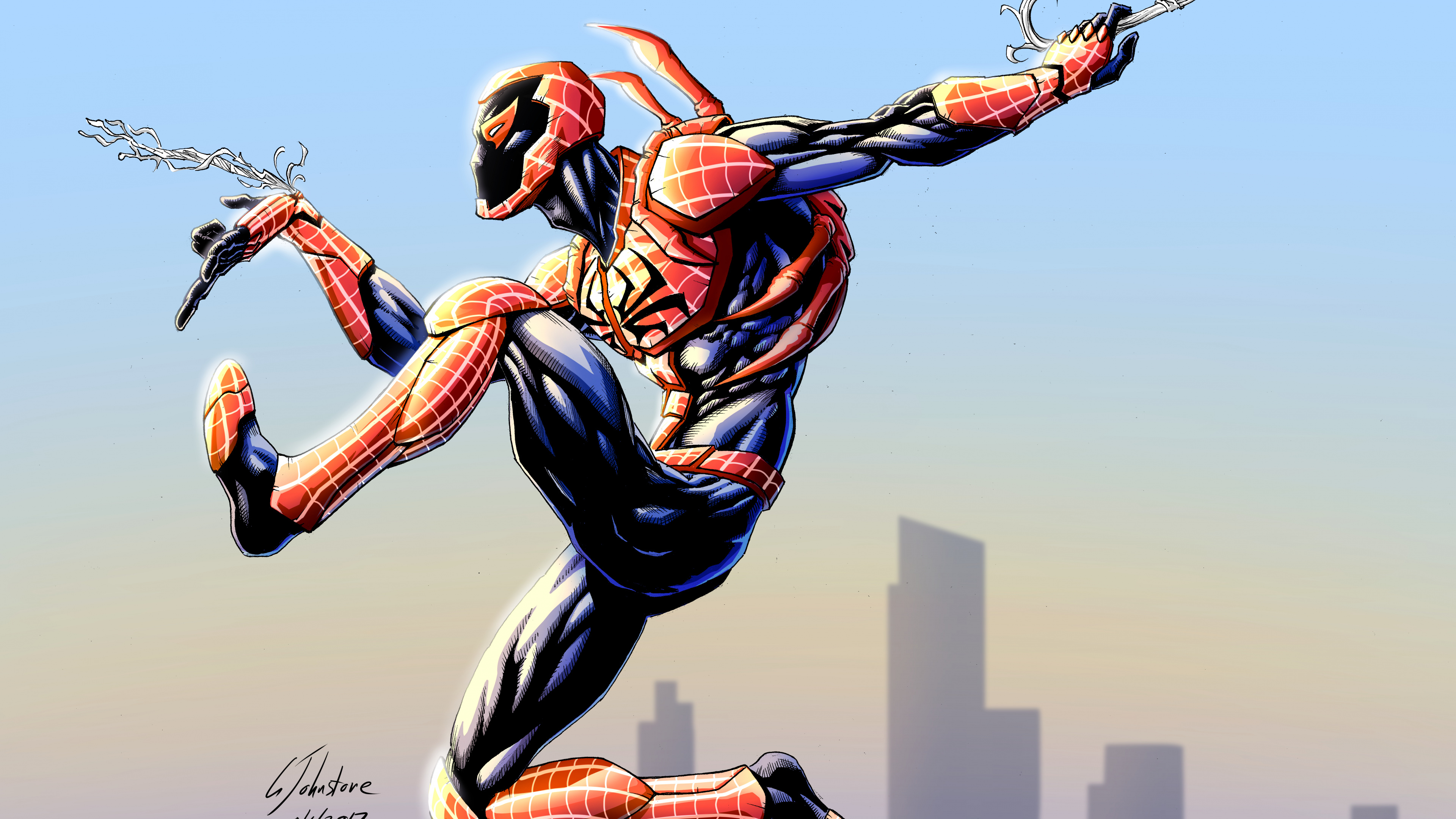 Обои человек-паук, человек паук синий жук, голубой жучок, супергерой, Хайме Рейес в разрешении 3840x2160