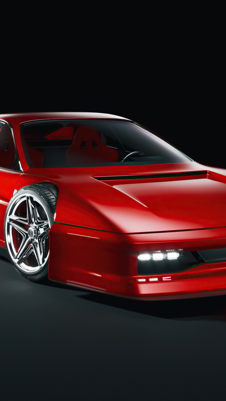Обои Ferrari Testarossa 1984 5k в разрешении 750x1334