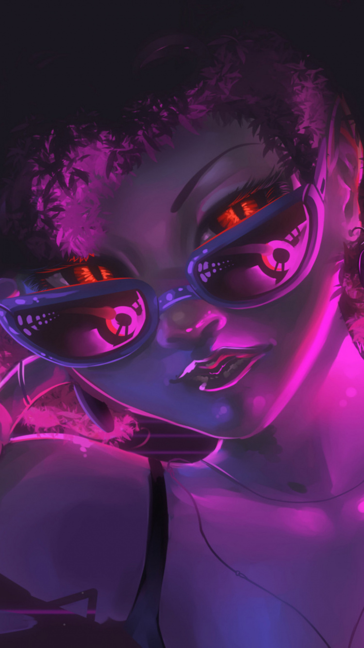 Обои свет, арт, графика, Киберпанк, дизайн в разрешении 750x1334