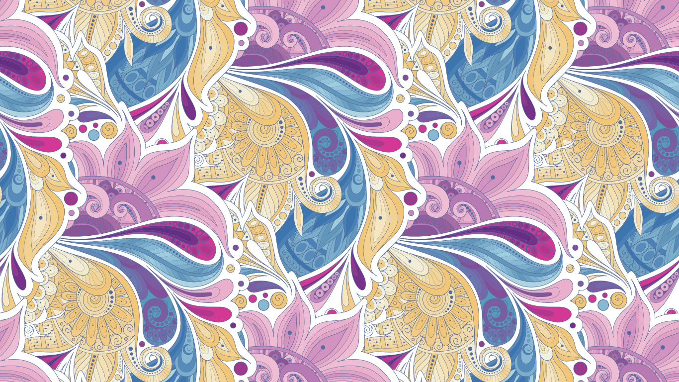 Обои Пейсли, ткань, визуальное искусство, арт, дизайн в разрешении 1366x768