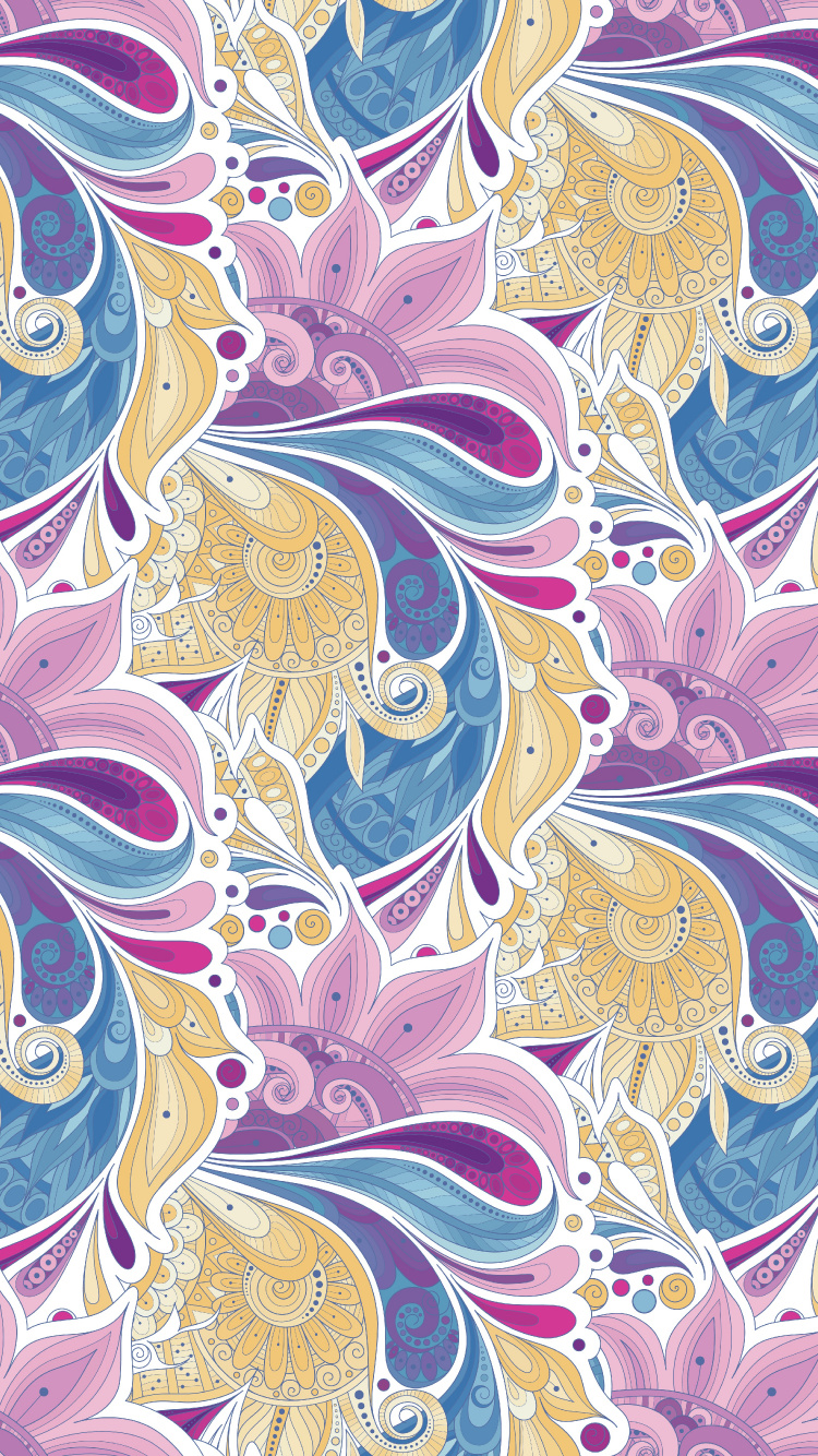 Обои Пейсли, ткань, визуальное искусство, арт, дизайн в разрешении 750x1334